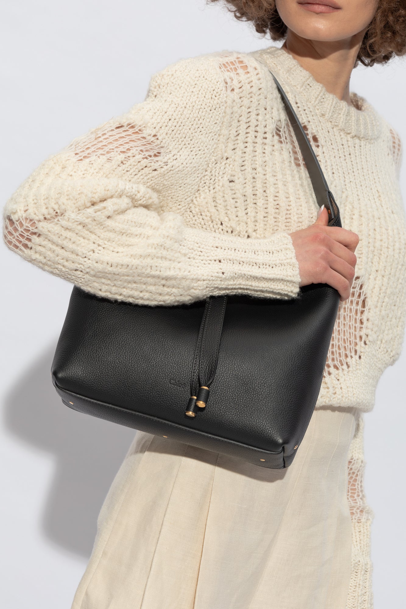 Petit Tassel en Cuir Cabas Bag