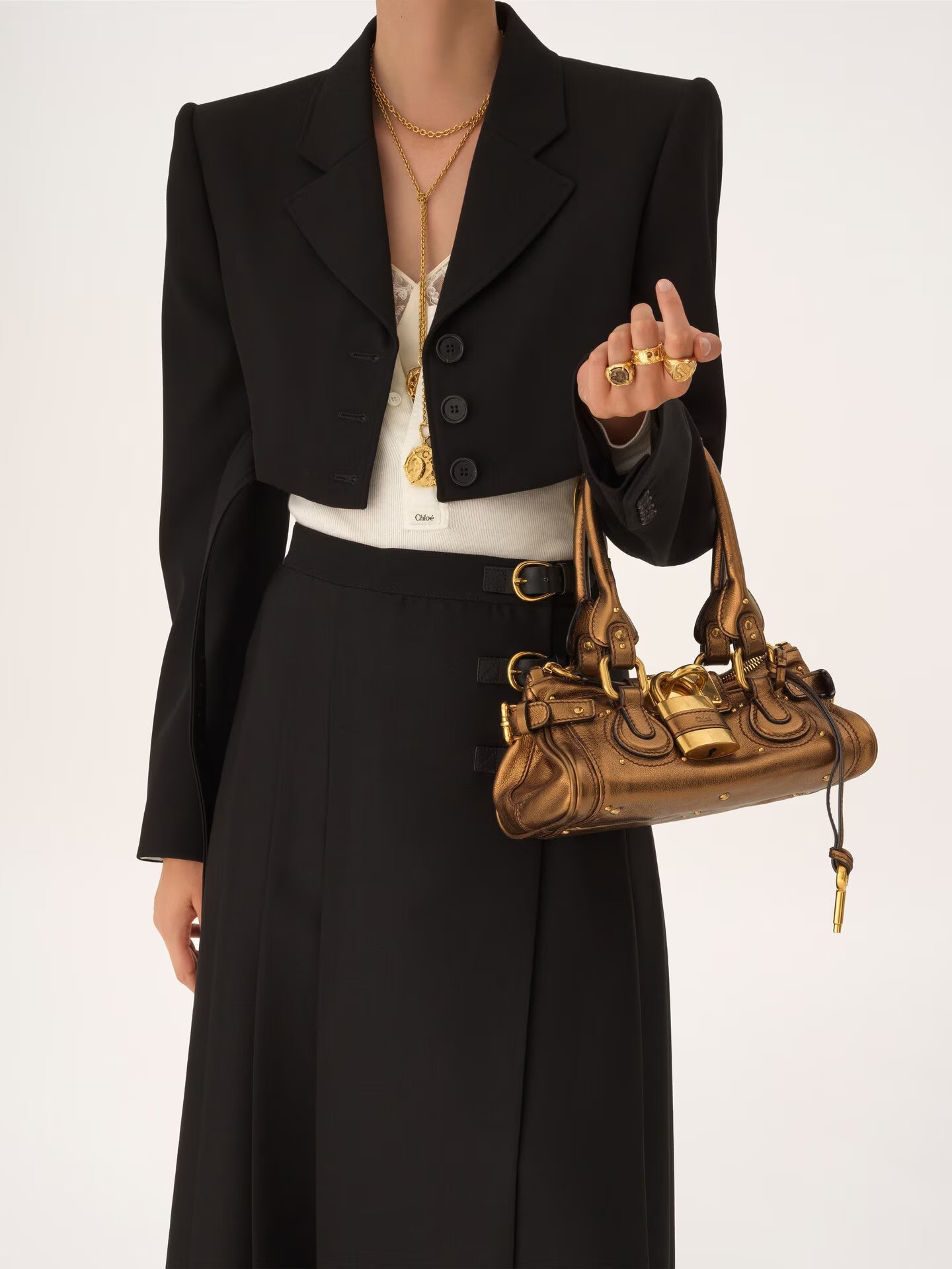 PETIT SAC PADDINGTON EN CUIR MÉTALLISÉ