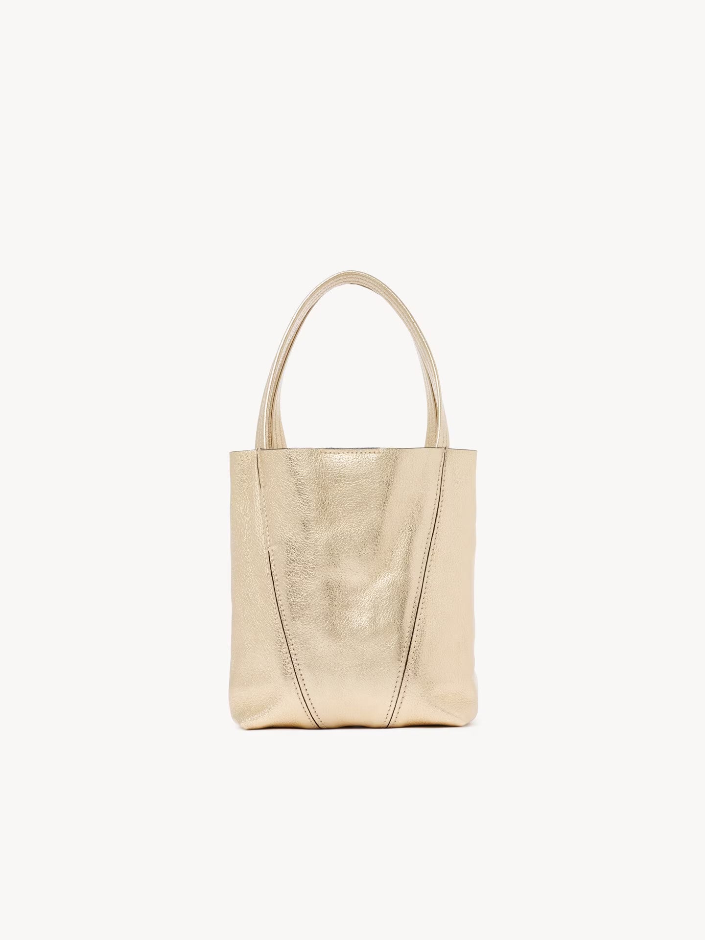 PETIT SAC CABAS CHLOÉ SPIN EN CUIR MÉTALLISÉ À CHARMS CHEVAUX