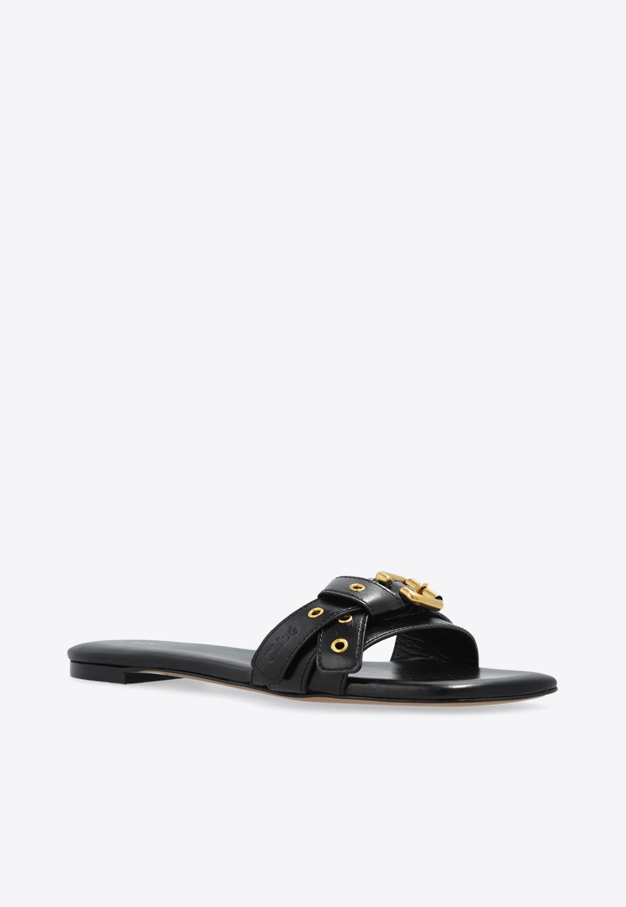 Mae Knotted-Strap en Cuir Sandales Plates