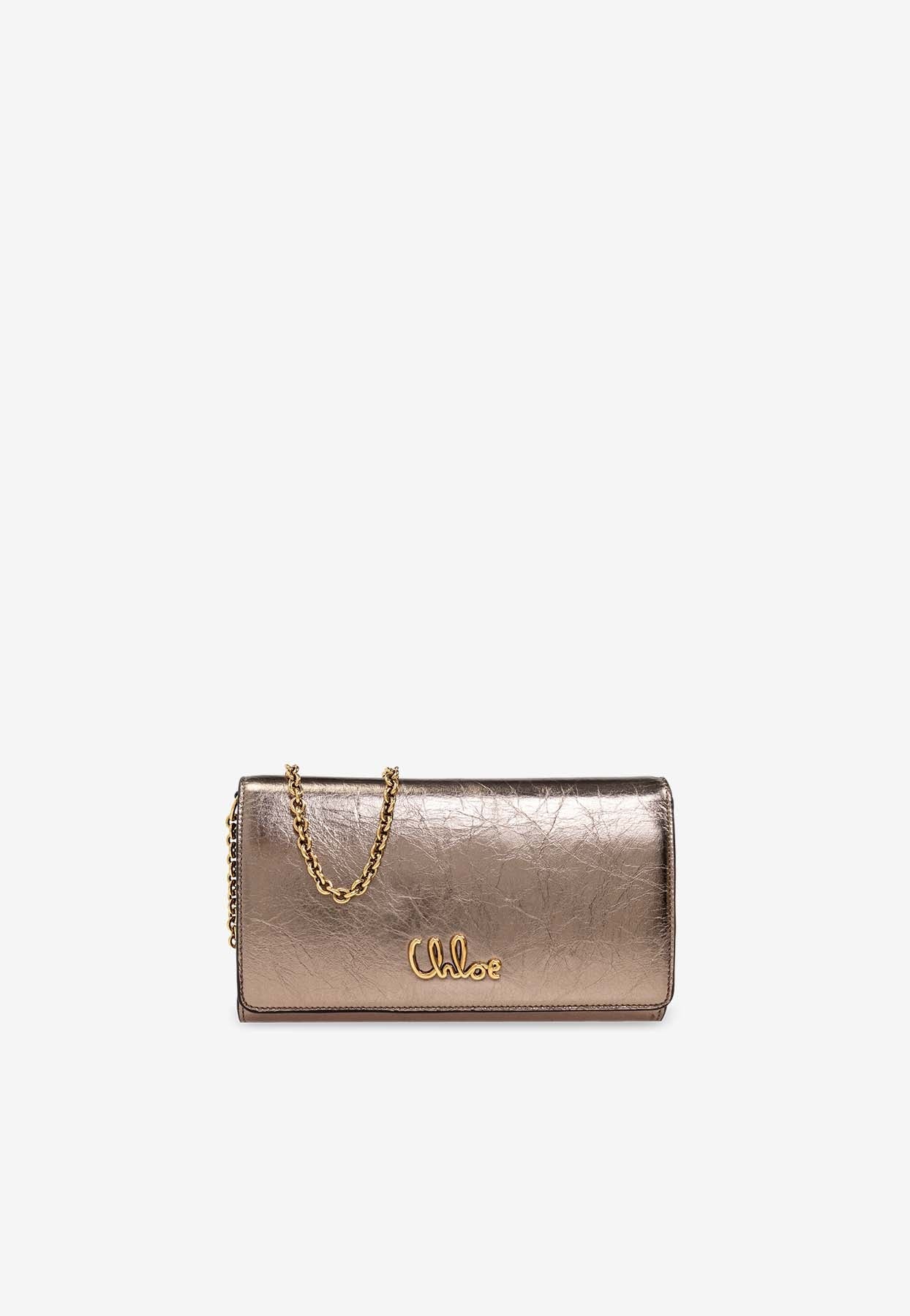 Iconique Metallic en Cuir Chaîne Pochette
