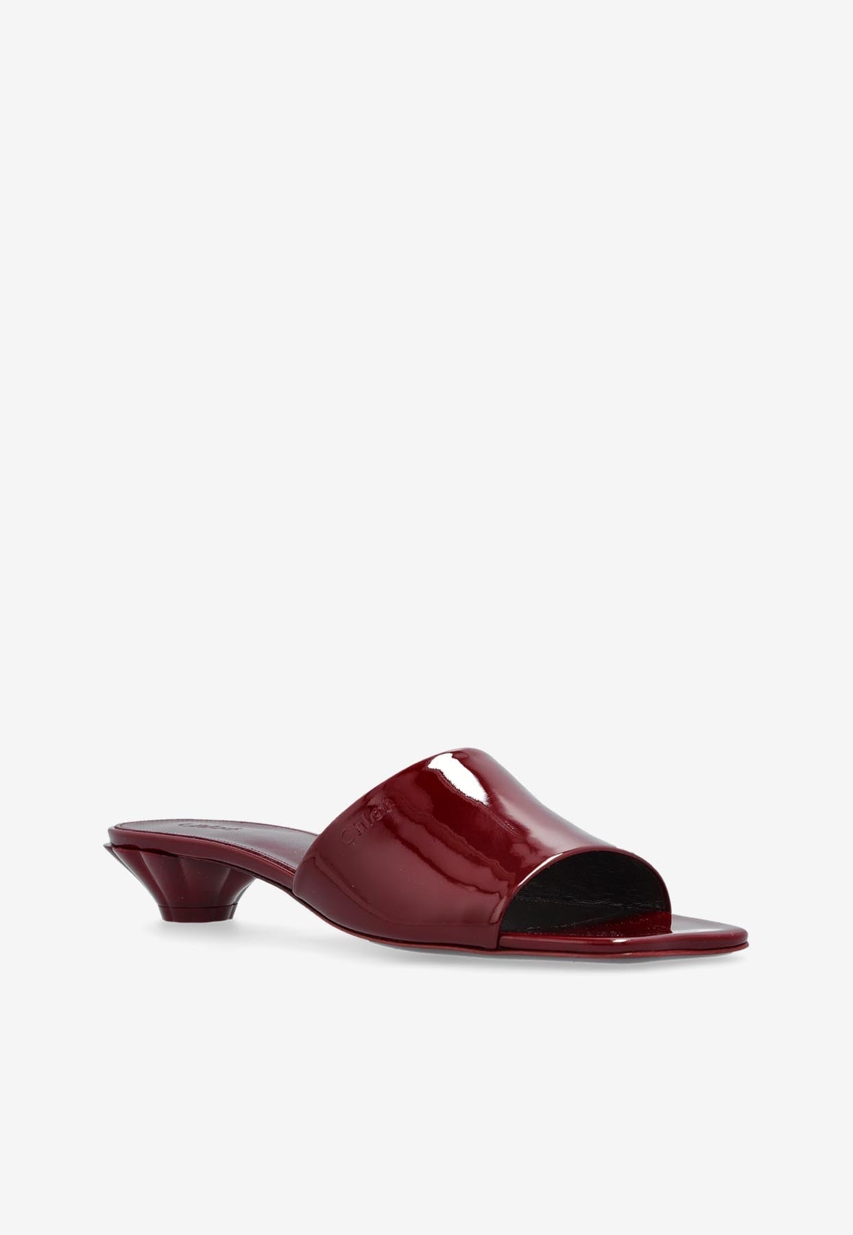 Flower Patent en Cuir Mules