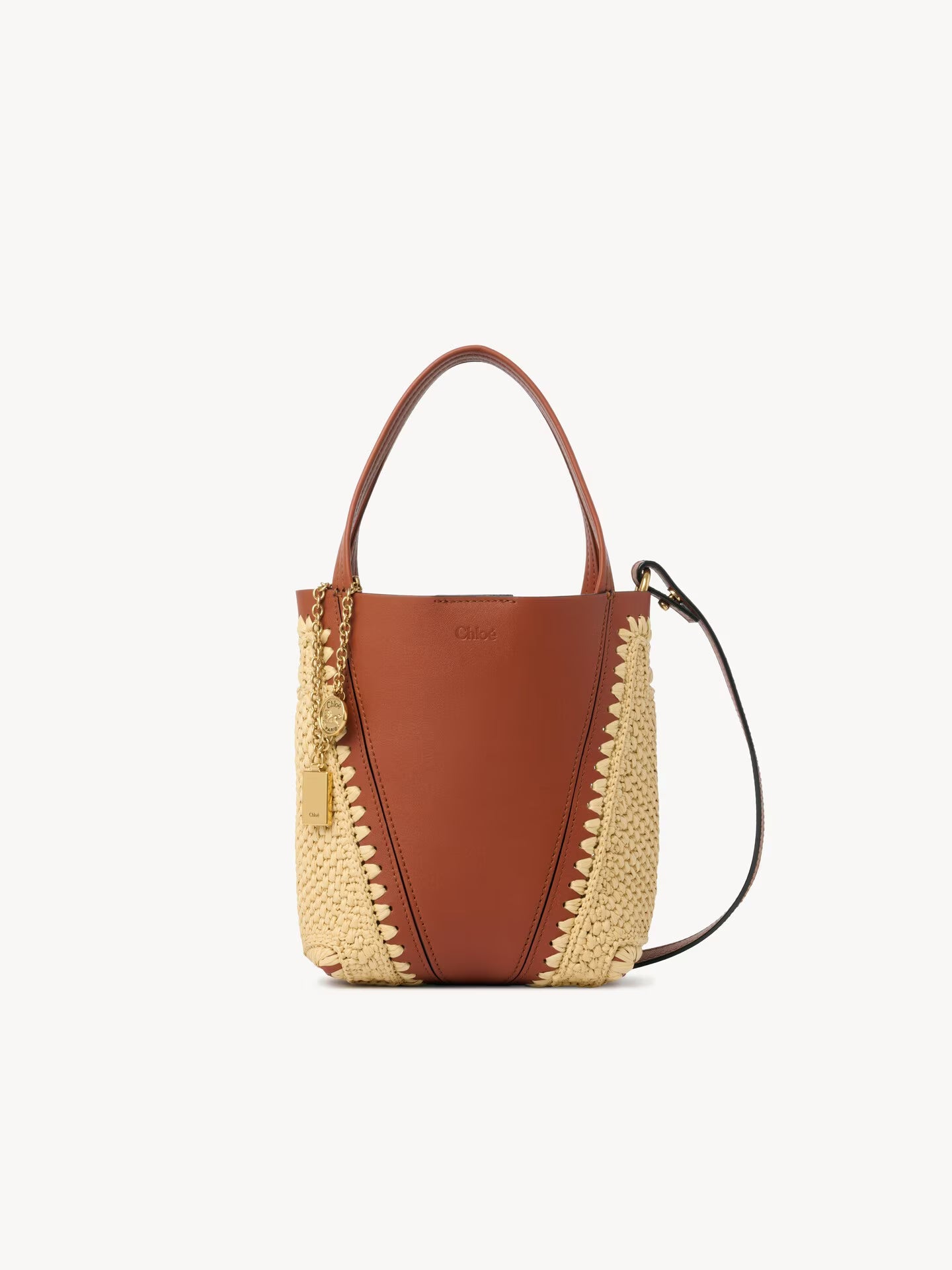 LARGE SAC CABAS CHLOÉ SPIN EN CUIR VELOURS