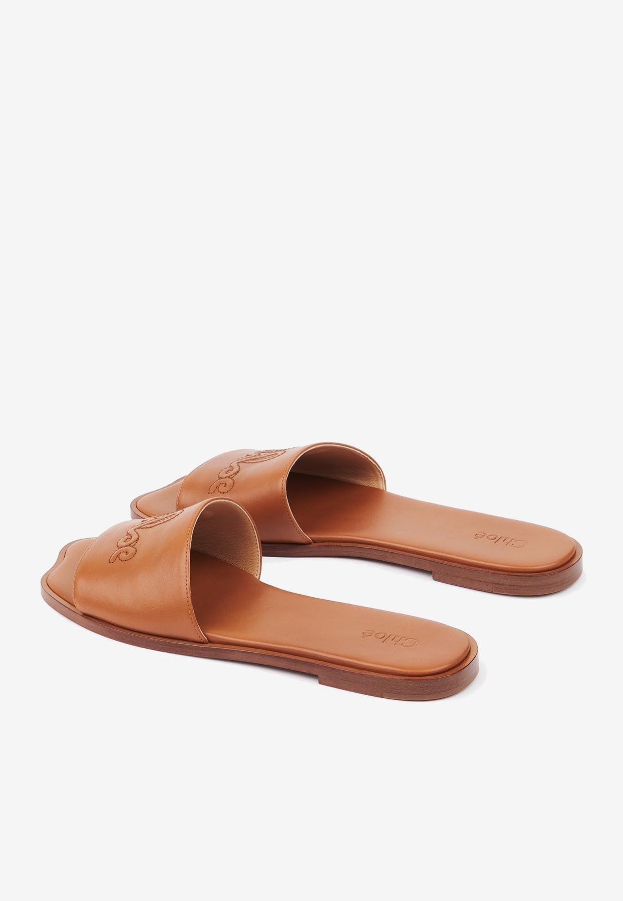 Soleil Calf en Cuir Sandales Plates