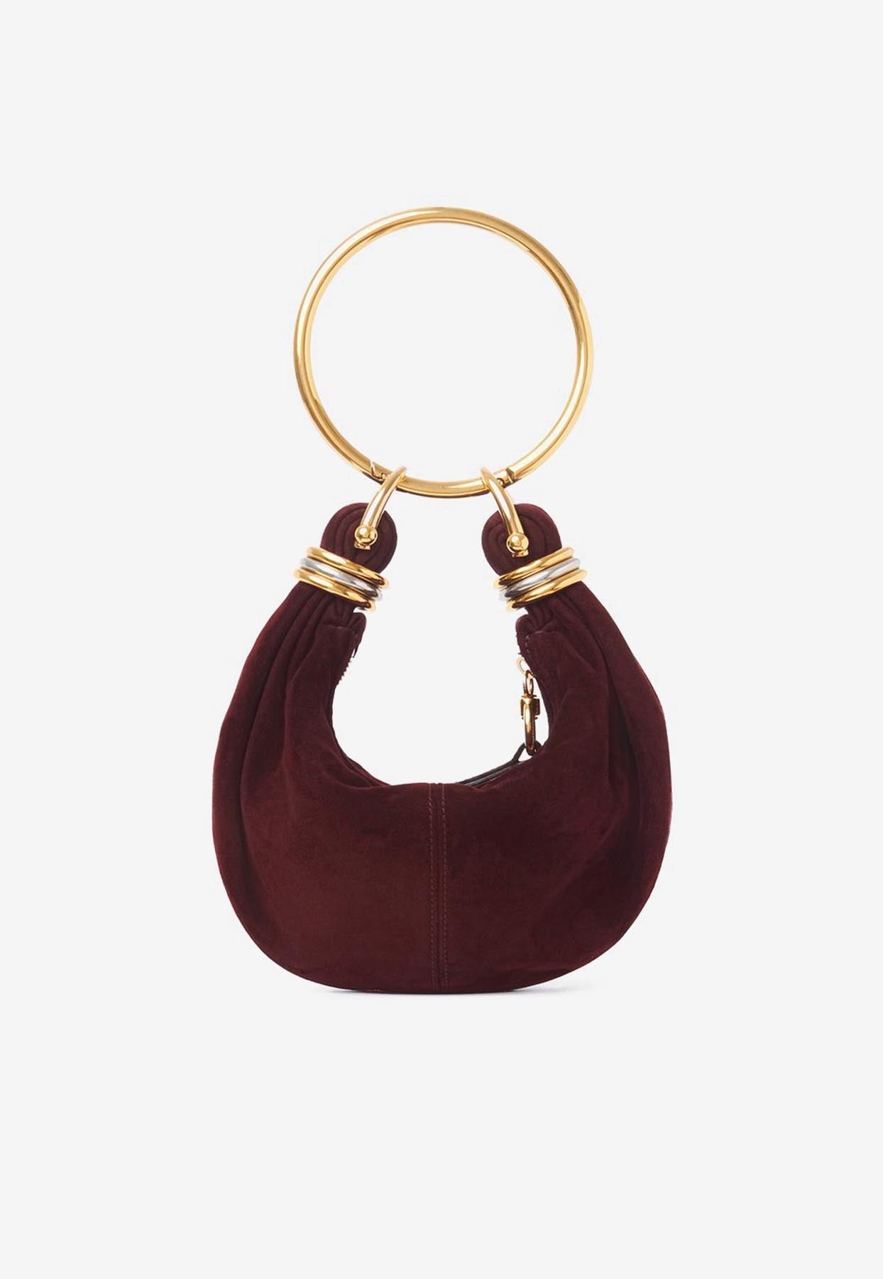 Mini Bracelet Sac Hobo en en Daim et Snakeskin en Cuir