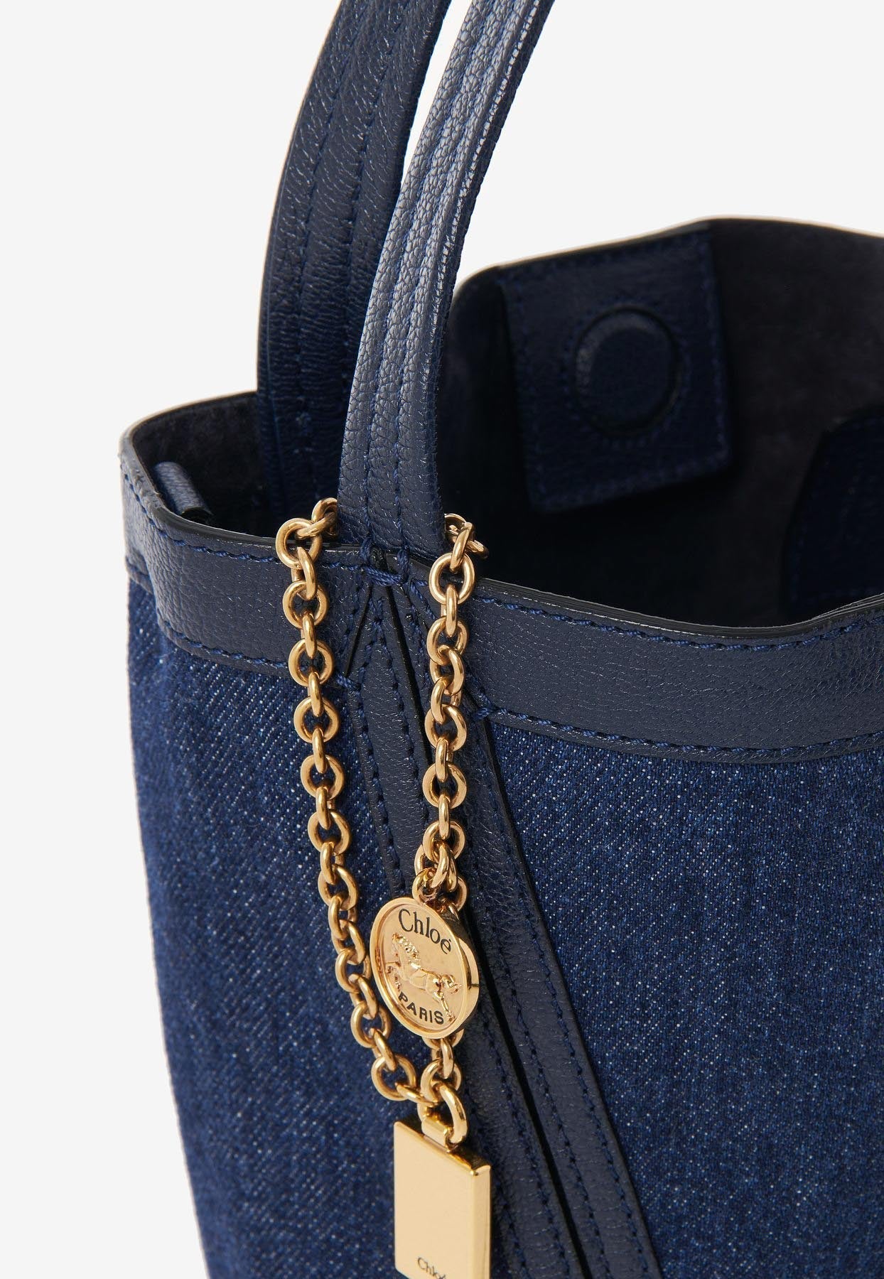 Petit Spin Denim Cabas Bag