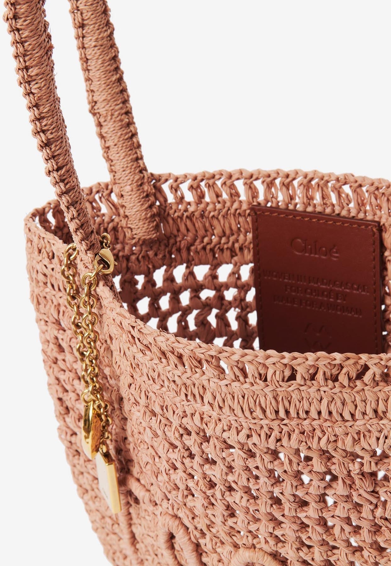 Petit Summer Banana Cabas Bag en Raffia