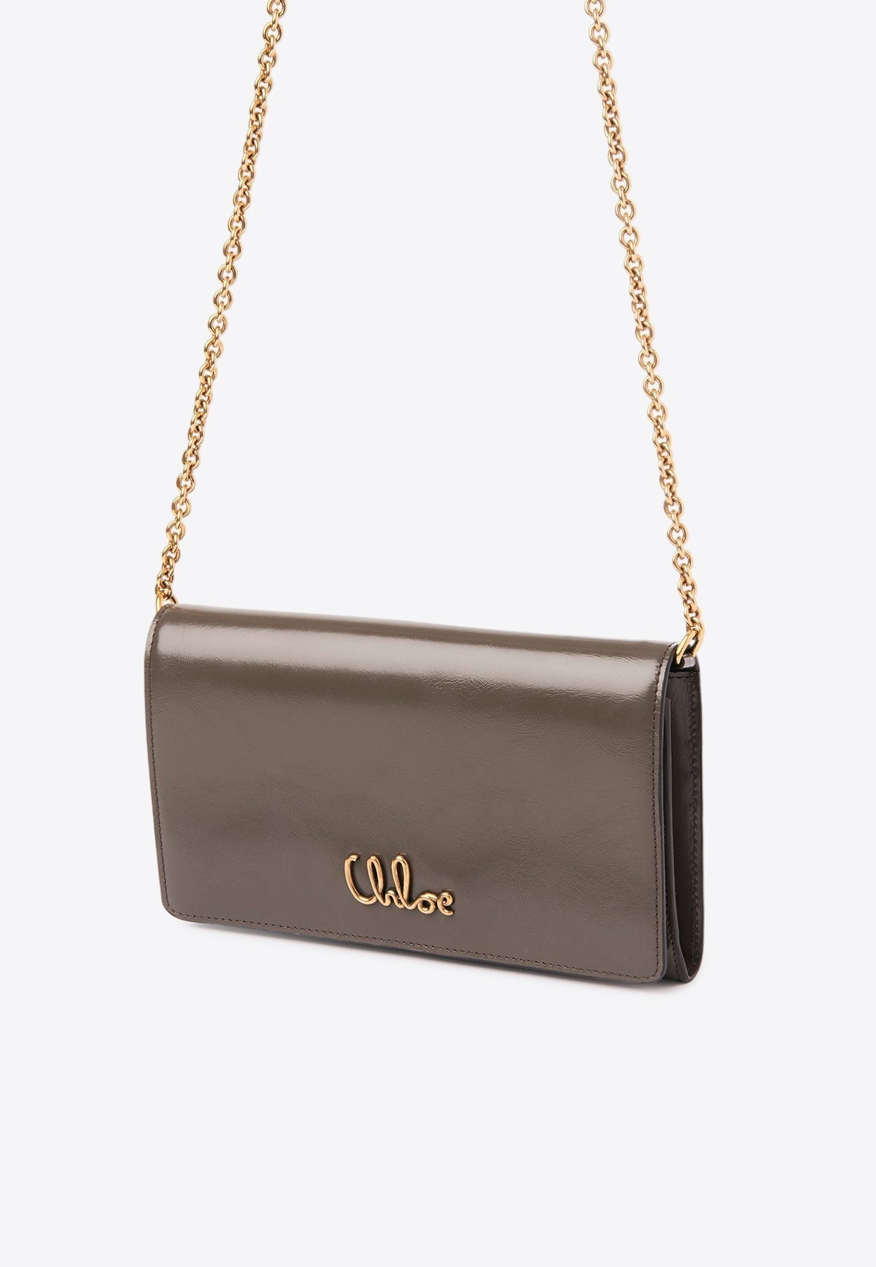 Iconique Logo en Cuir Chaîne Pochette