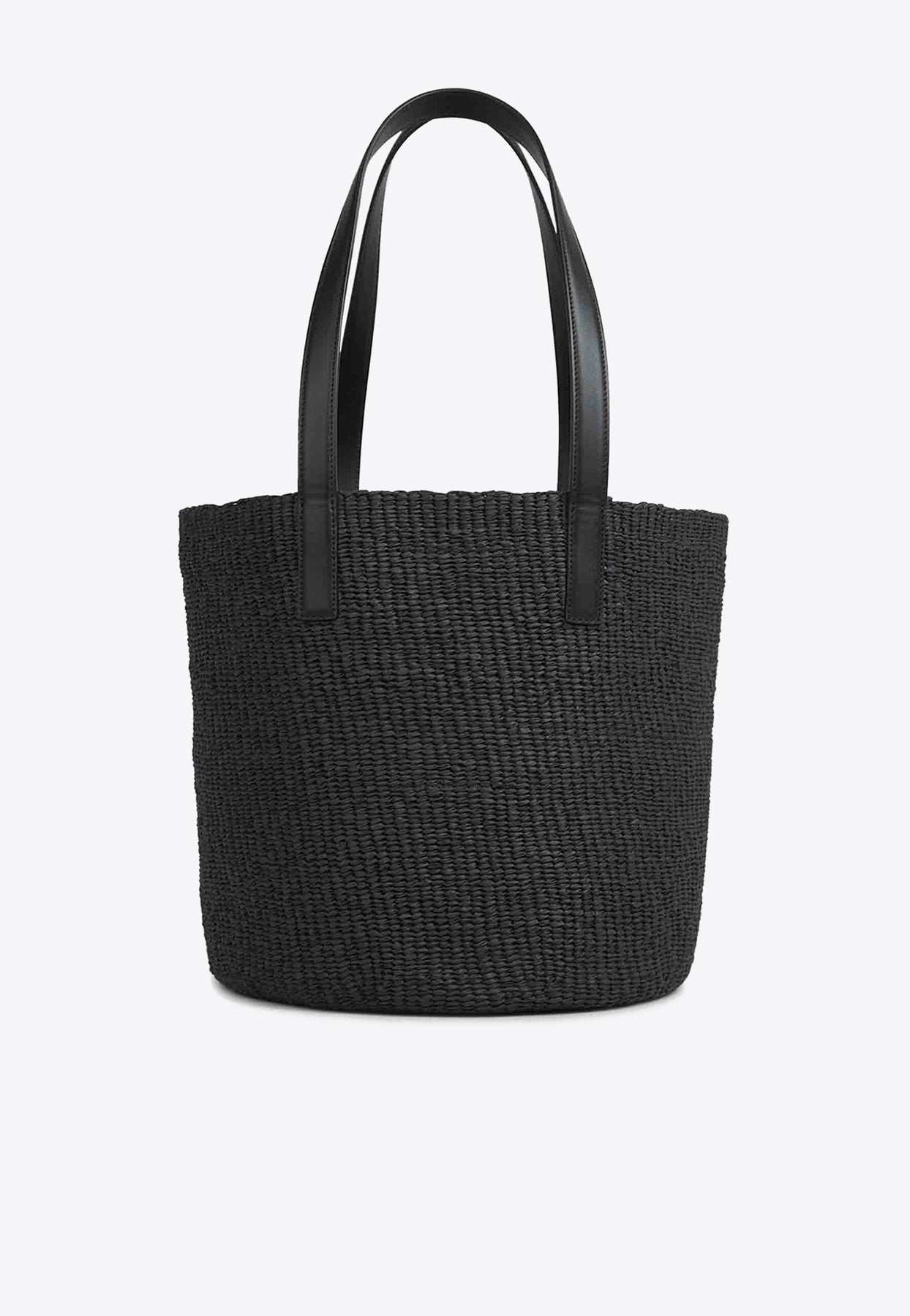 Horse Medal Woven-Raffia Basket Bag
