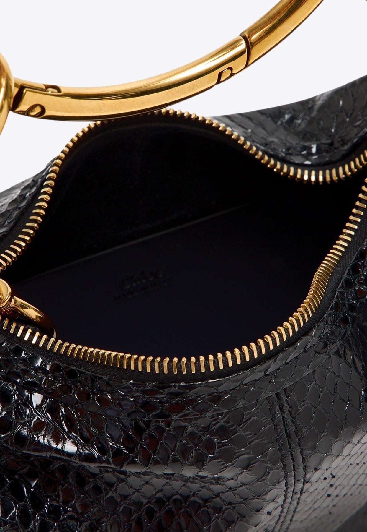 Mini Bracelet Snake-Print en Cuir Sac Hobo