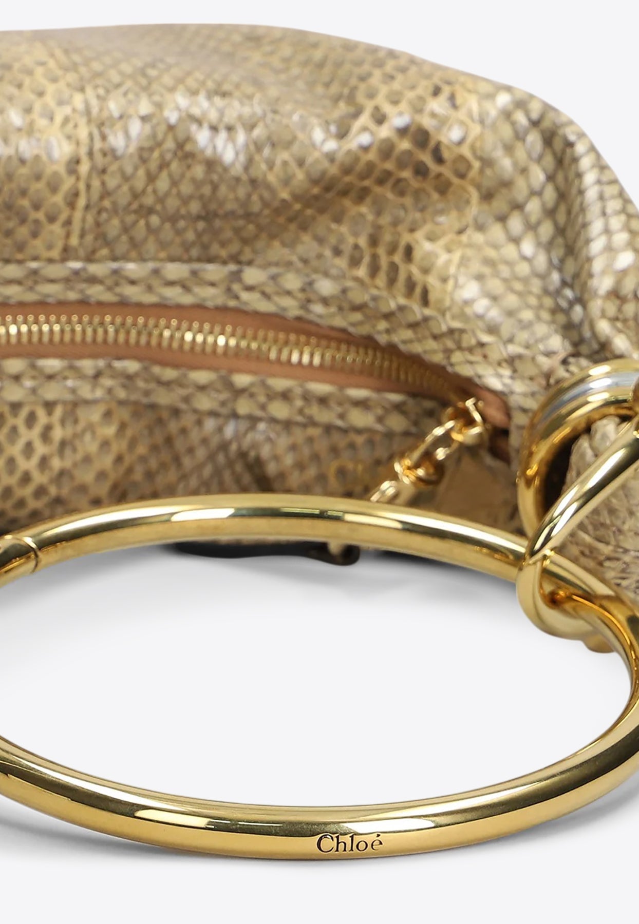 Mini Bracelet Snake-Print en Cuir Sac Hobo