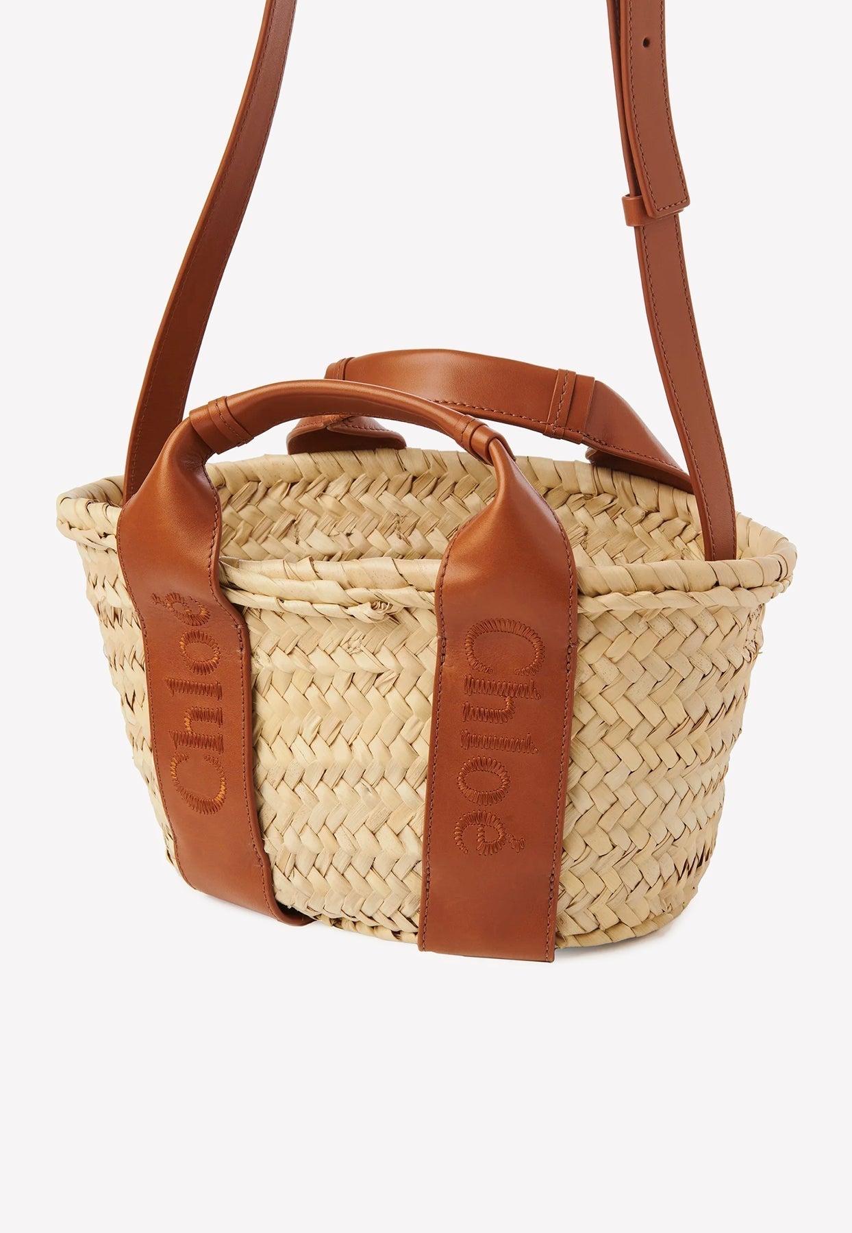 Logo Beach Bag en en Cuir et Raffia