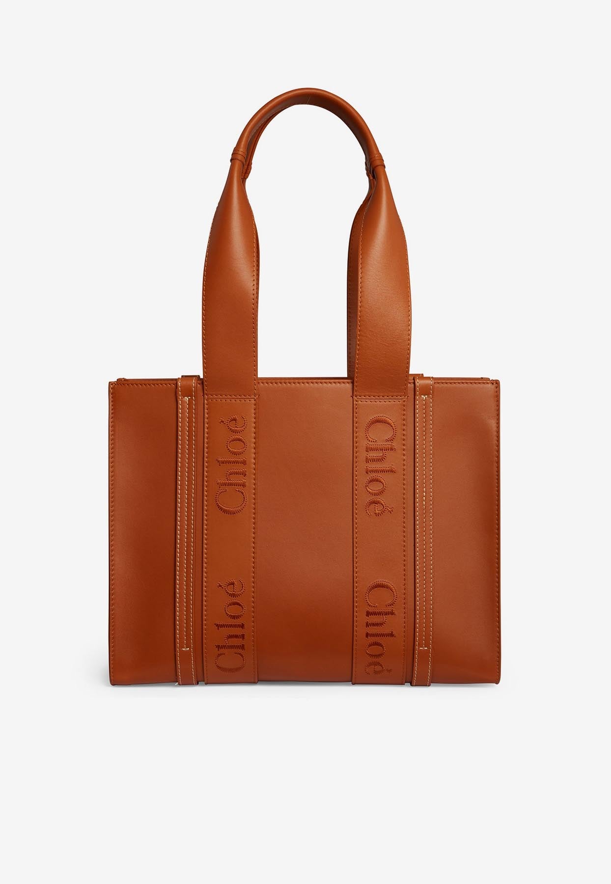 Moyen Woody Cabas Bag en Calf en Cuir