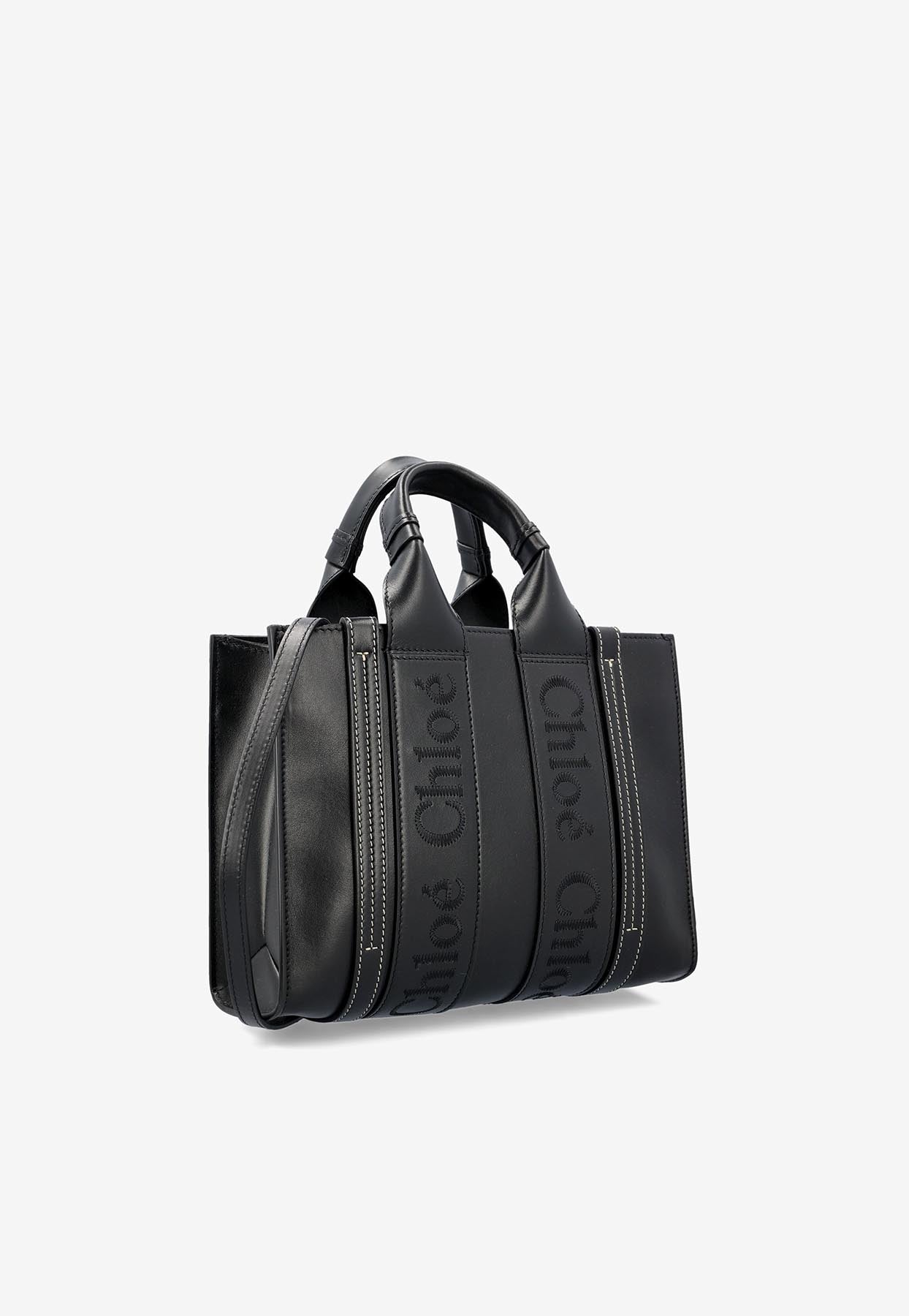 Petit Woody Cabas Bag en Calf en Cuir
