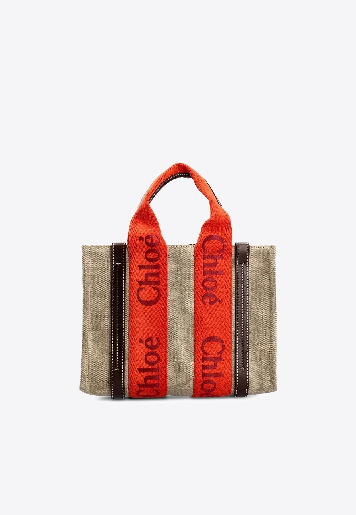 Petit Woody Linen Cabas Bag