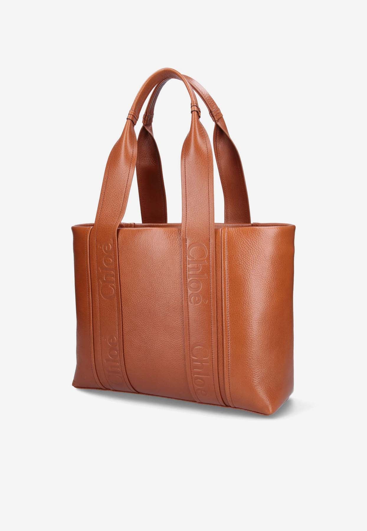Moyen Woody en Cuir Cabas Bag