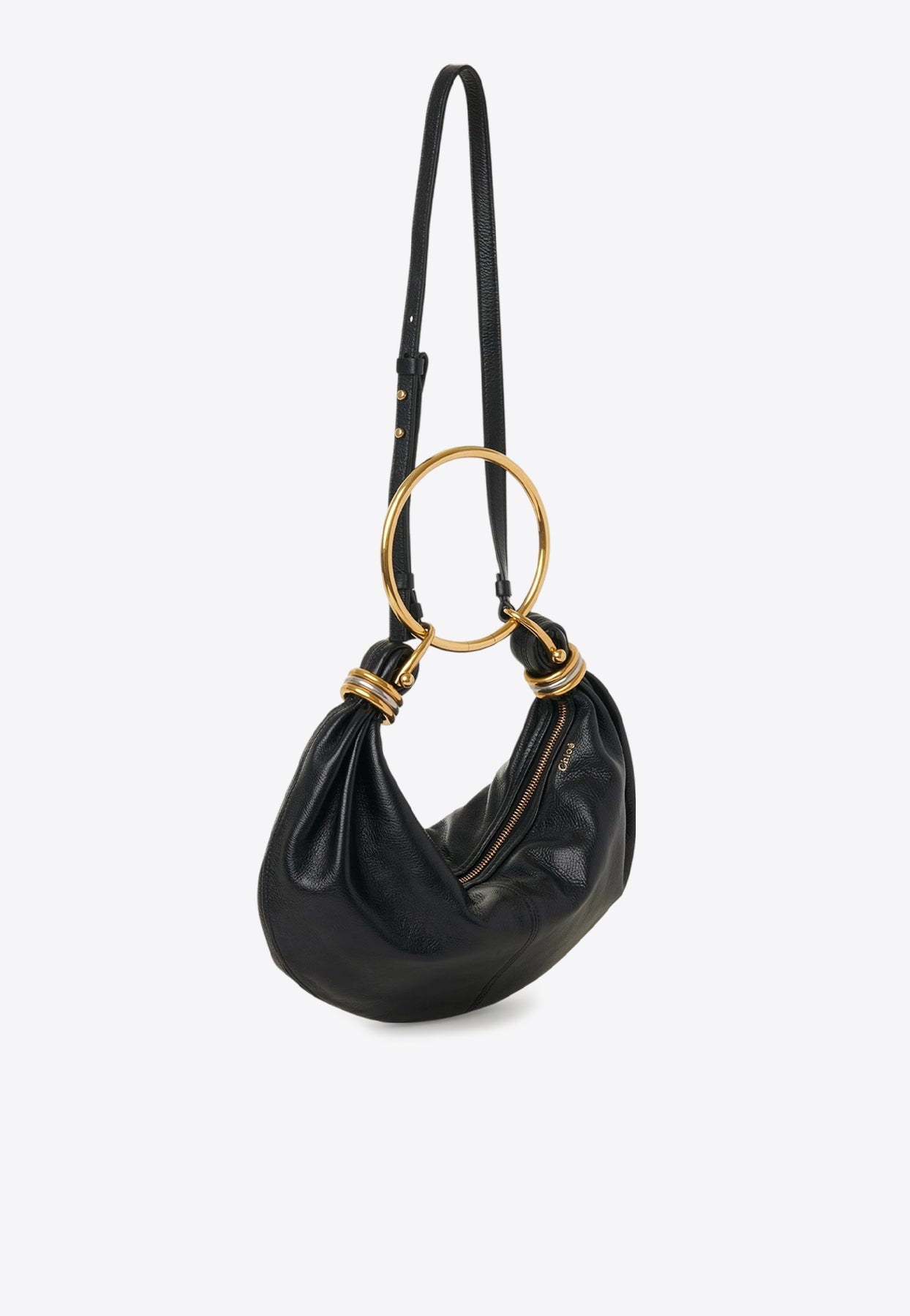 Petit Bracelet Grained en Cuir Sac Hobo