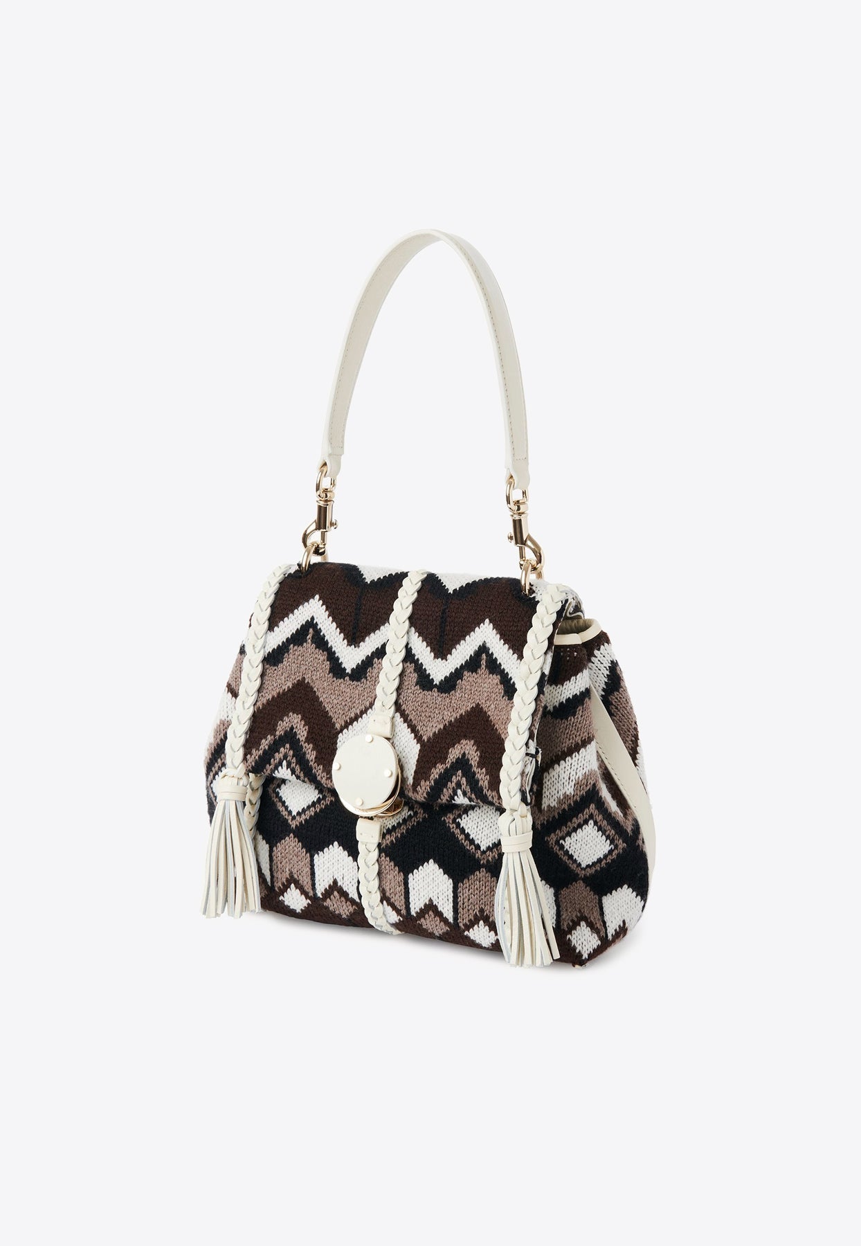 Petit Penelope Chevron Knitted Sac Porté Épaule