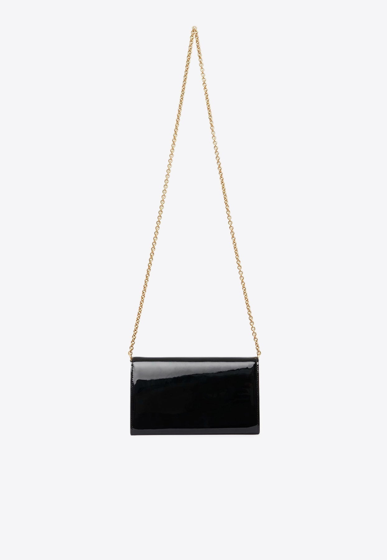 Iconique Logo Chaîne Pochette en Patent en Cuir
