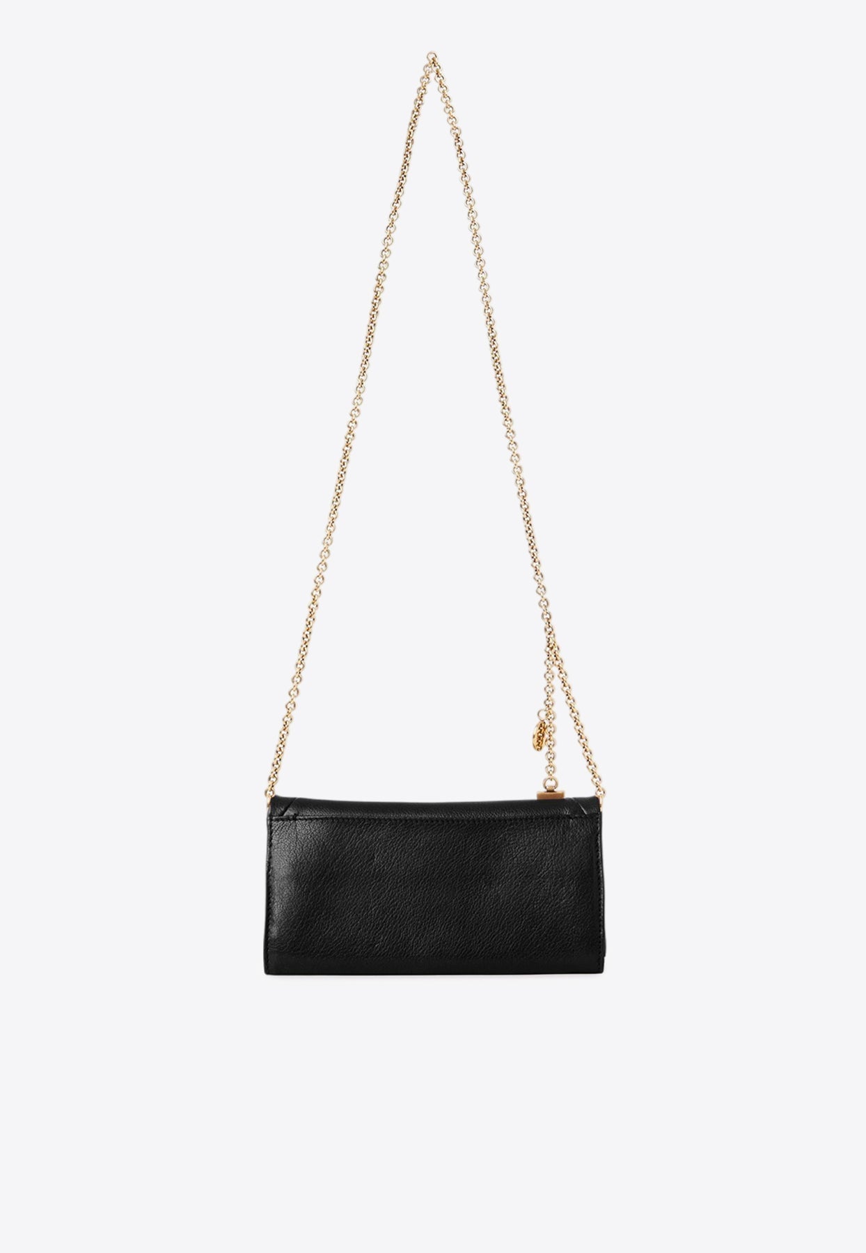 Grained en Cuir Logo Chaîne Pochette