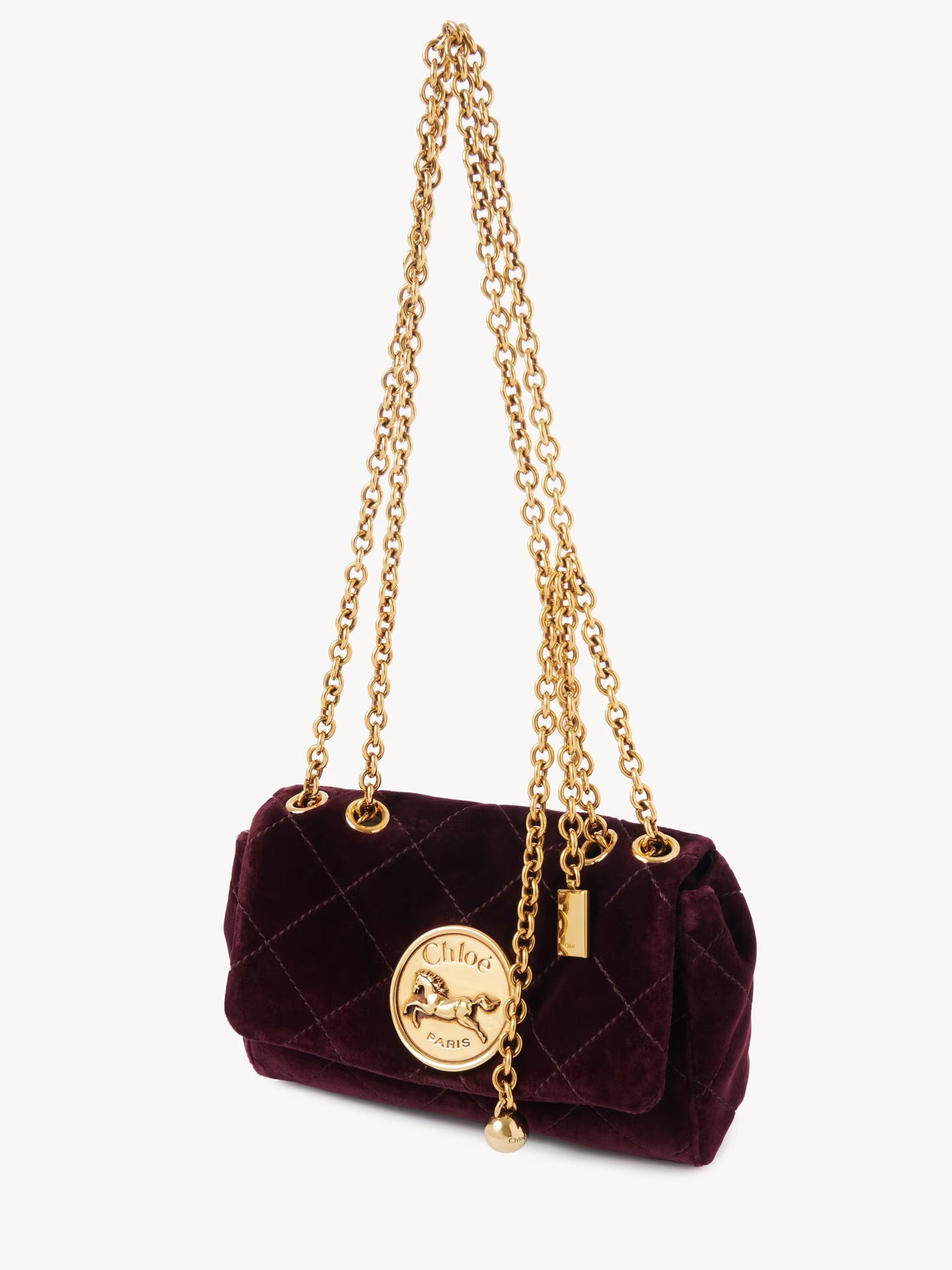 PETIT SAC PORTÉ ÉPAULE CHLOÉ HERITAGE EN VELOURS