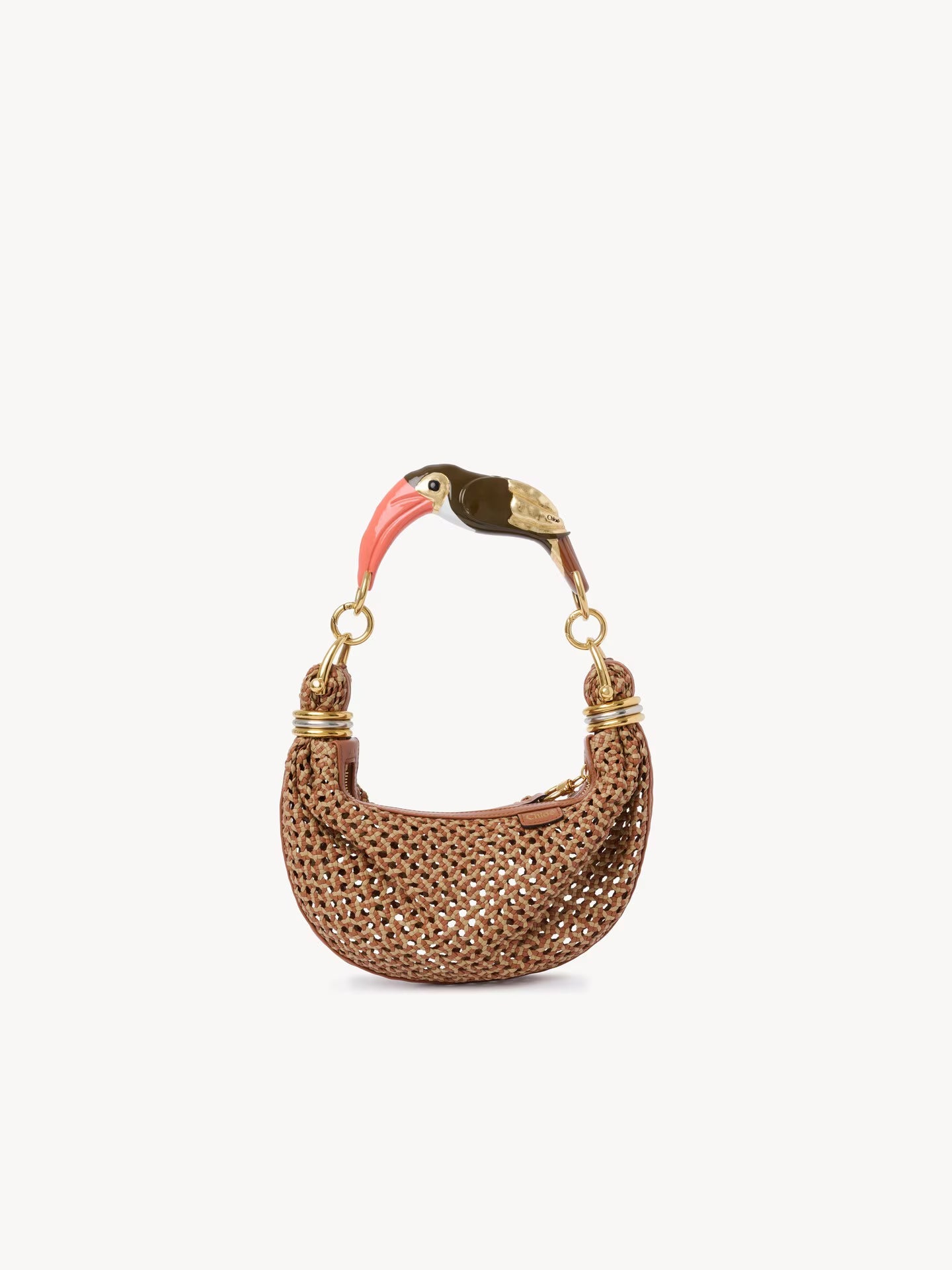 MINI SAC HOBO BRACELET BAG EN CUIR VELOURS ET SERPENT