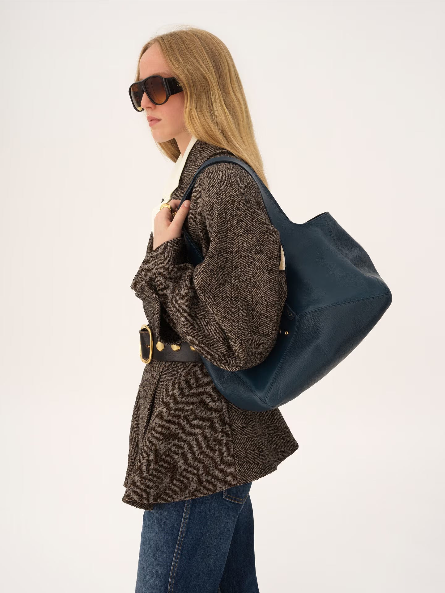 SAC CABAS EAST-WEST CHLOÉ BALLOON EN CUIR GRAINÉ