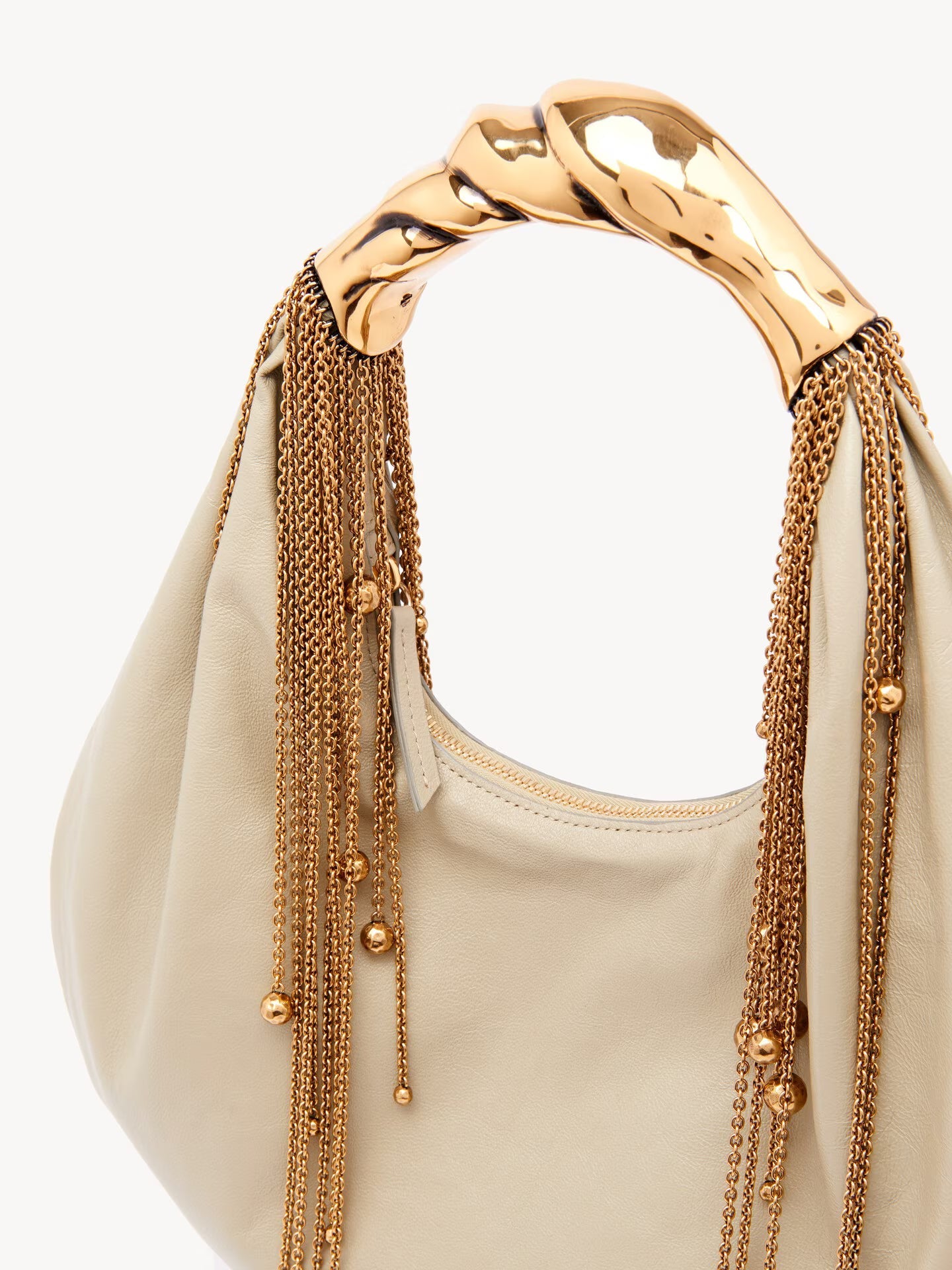 SAC HOBO TWISTED SHELL EN CUIR BRILLANT