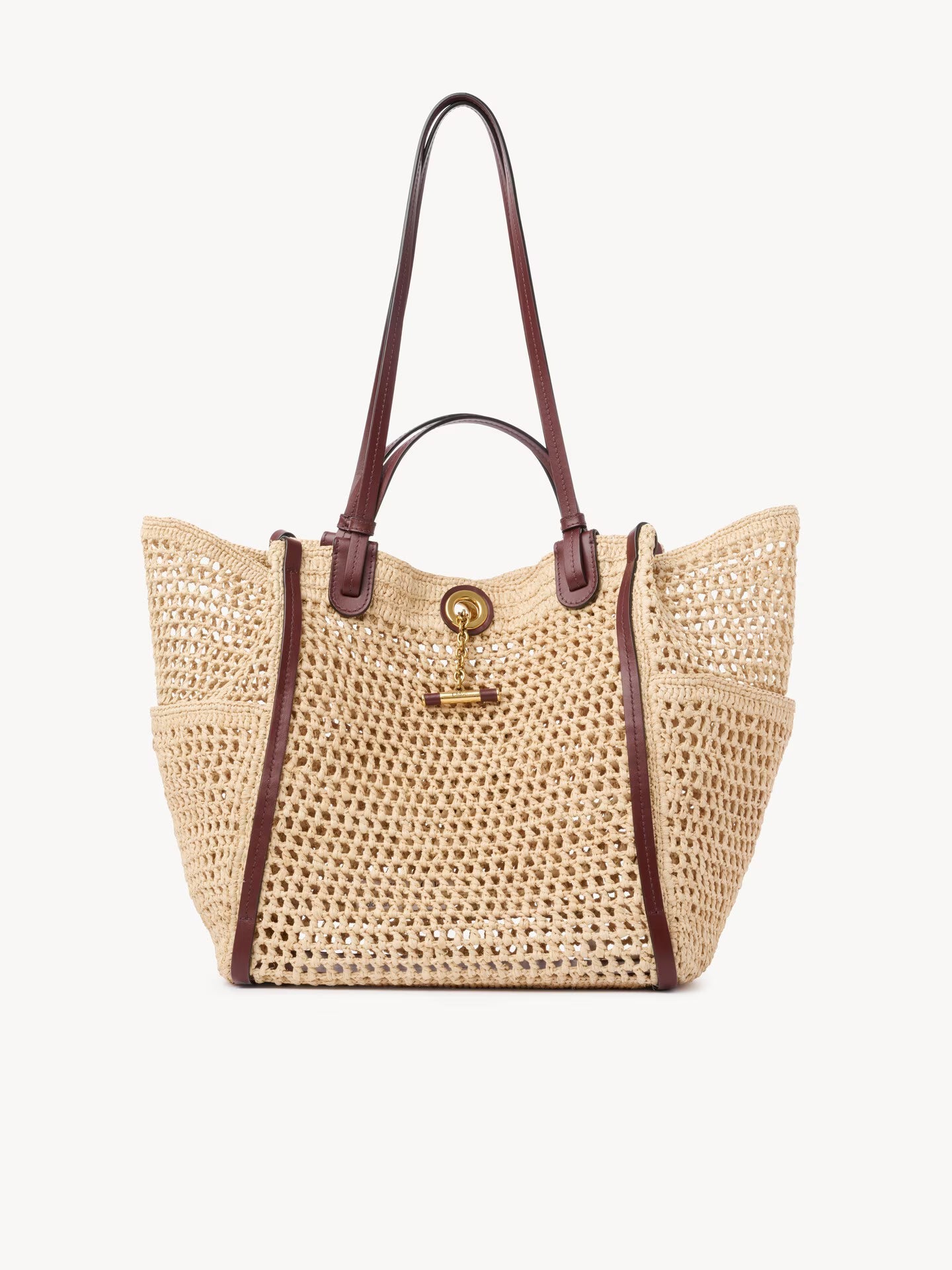 SAC DOUBLE PORTÉ CHLOÉ ICONIC EN RAPHIA