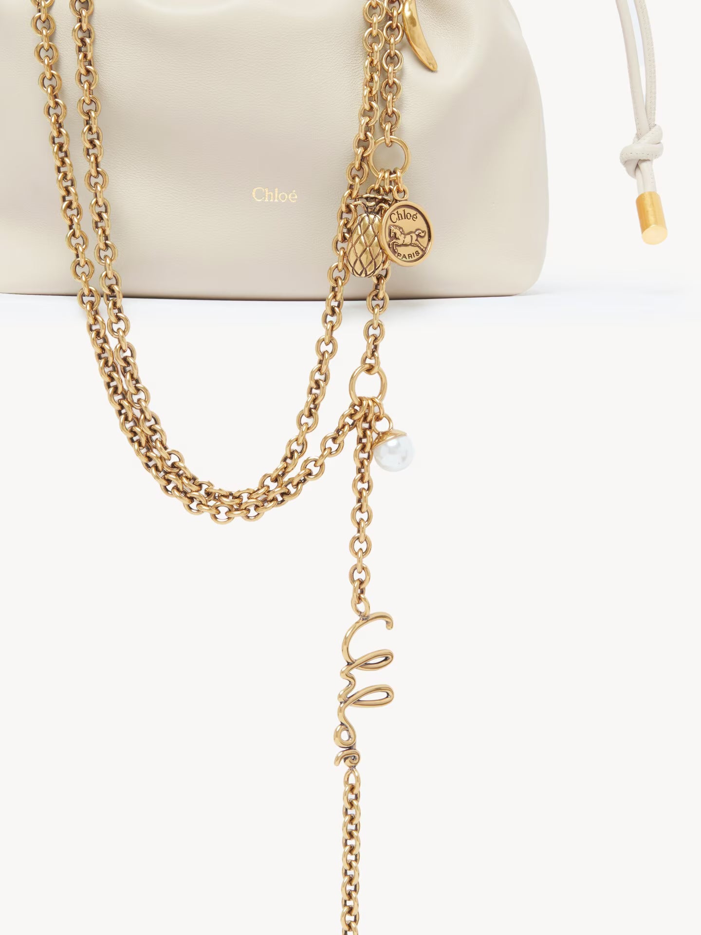 MINI SAC CHAÎNE PORTÉ ÉPAULE CHLOÉ ICONS EN CUIR LISSE