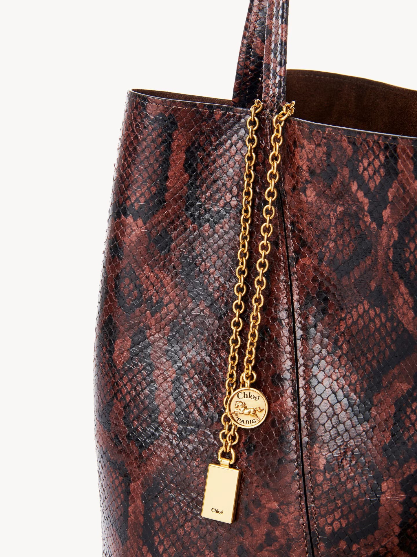 SAC CABAS CHLOÉ SPIN EN CUIR EFFET PYTHON
