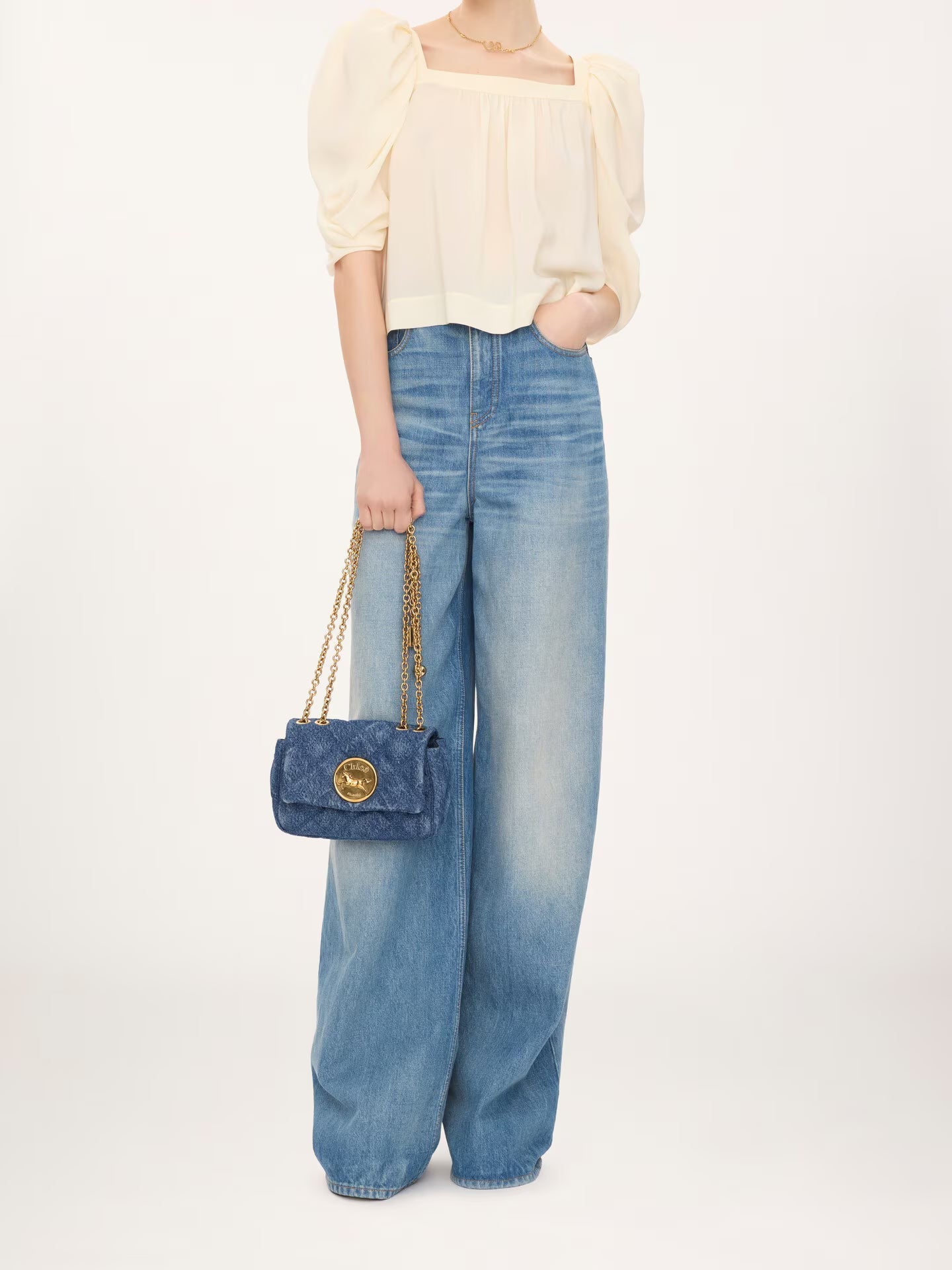 SAC PORTÉ ÉPAULE CHLOÉ HERITAGE EN CUIR GRAINÉ