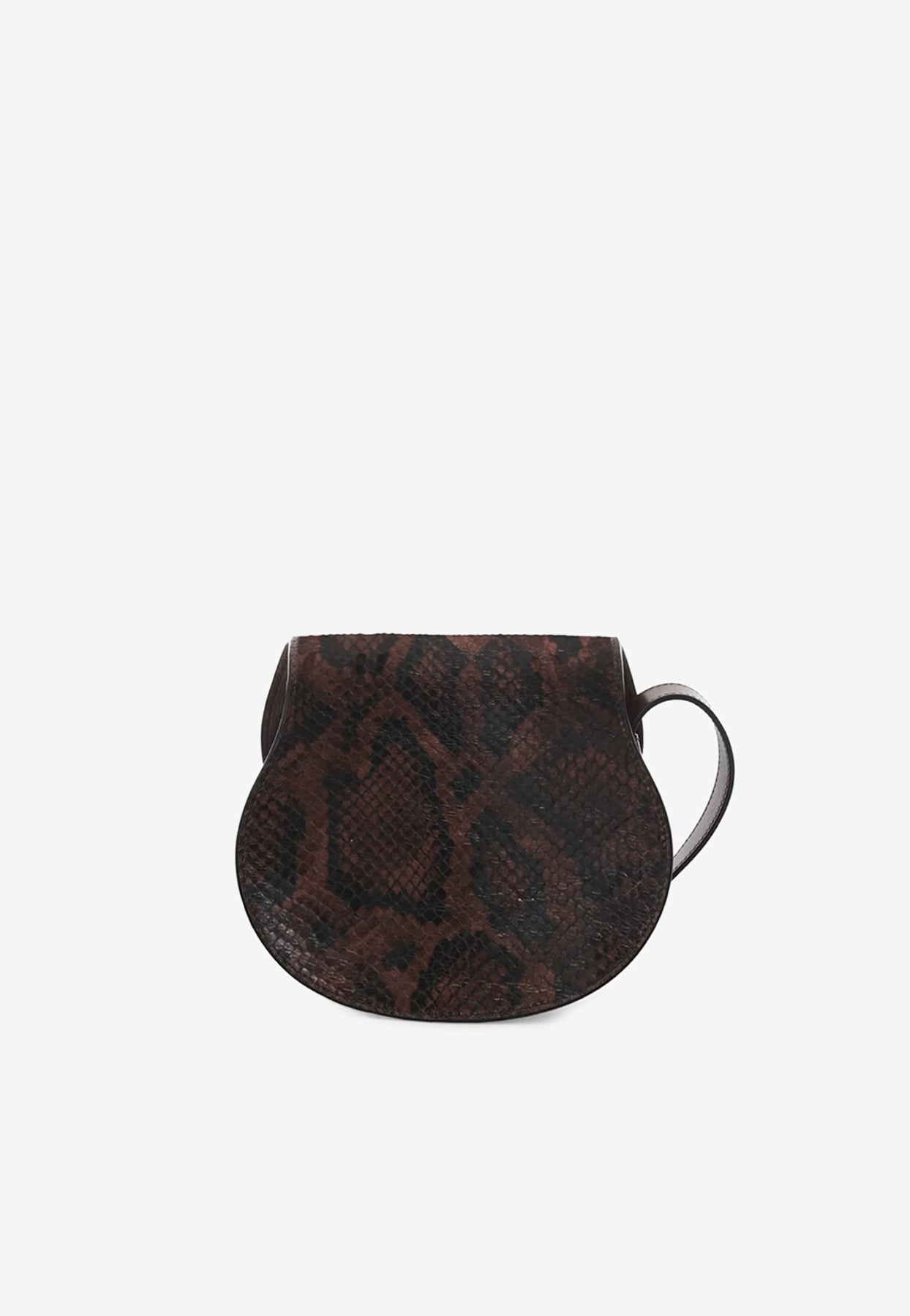 Petit Marcie Saddle Python-Gaufré Sac Bandoulière
