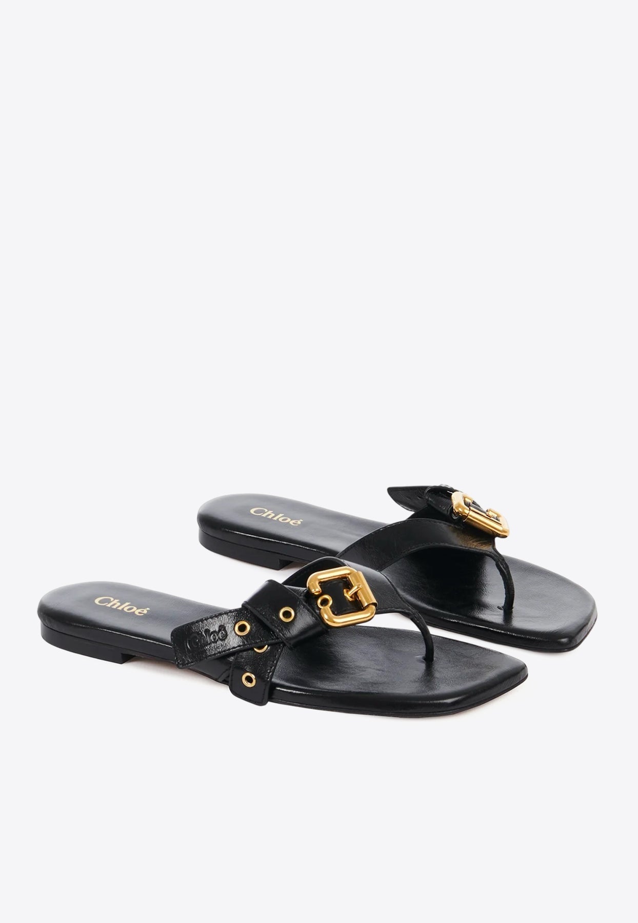 Mae Knotted-Strap en Cuir Thong Sandales