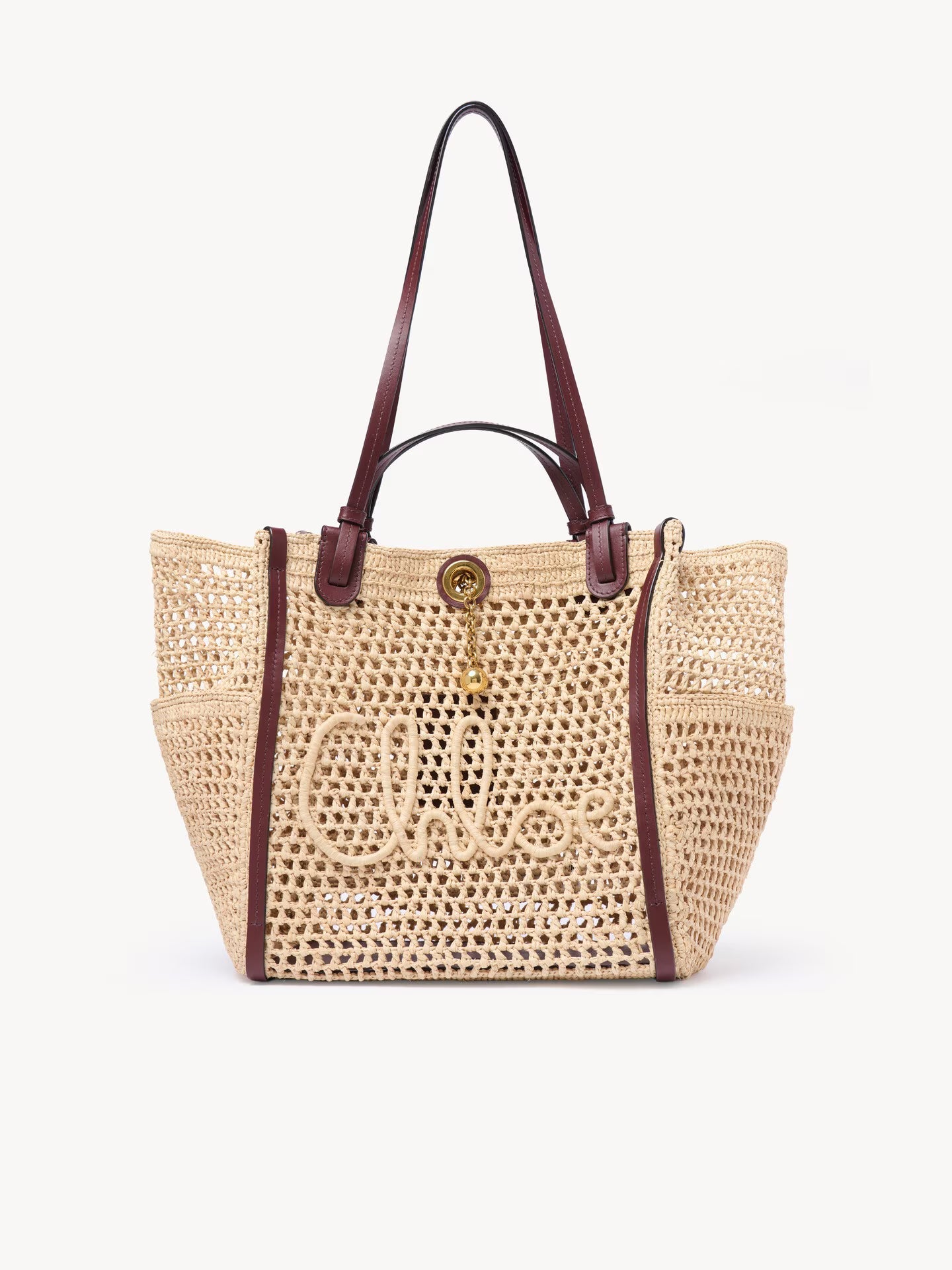 SAC DOUBLE PORTÉ CHLOÉ ICONIC EN RAPHIA
