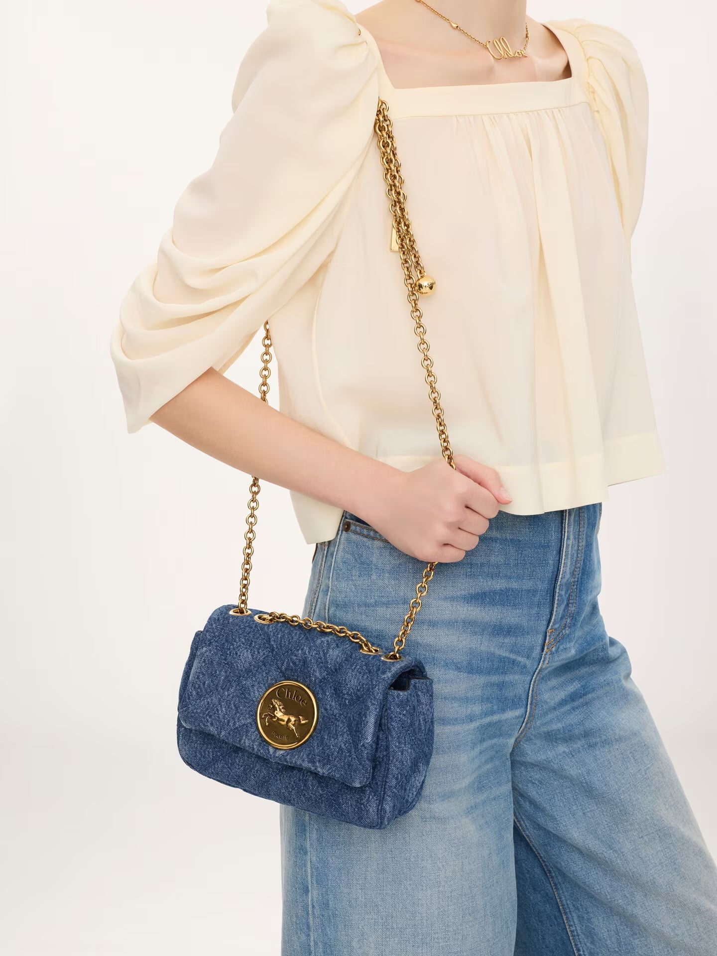 PETIT SAC PORTÉ ÉPAULE CHLOÉ HERITAGE EN CUIR GRAINÉ