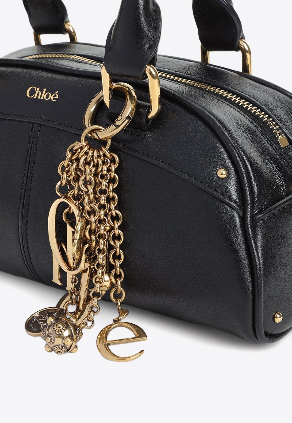 Bowling en Cuir Sac à Main avec Charms
