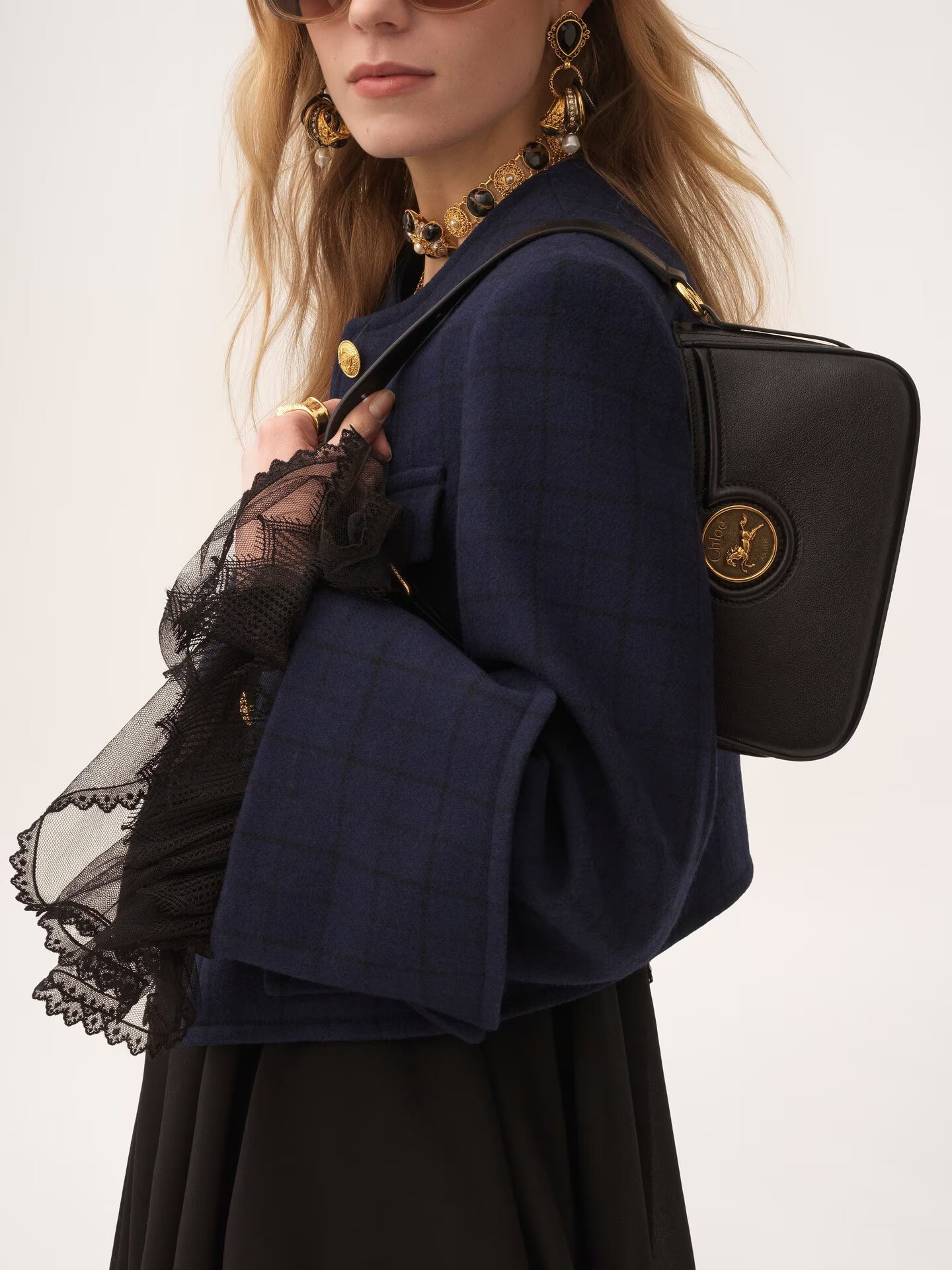 SAC À BANDOULIÈRE HORSE MEDAL EN CUIR GRAINÉ
