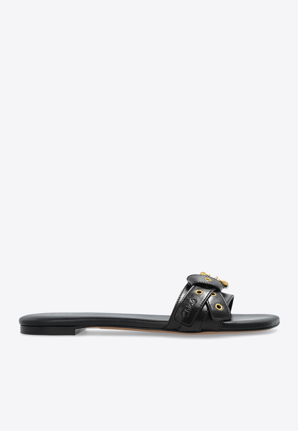 Mae Knotted-Strap en Cuir Sandales Plates