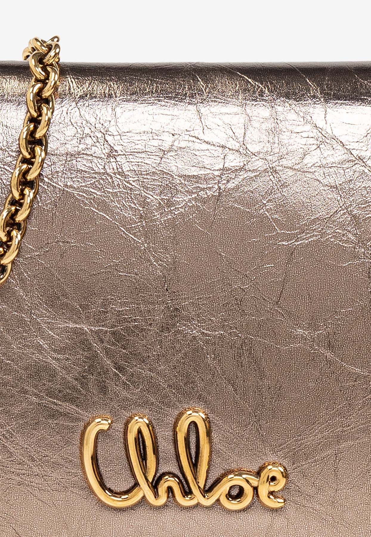 Iconique Metallic en Cuir Chaîne Pochette