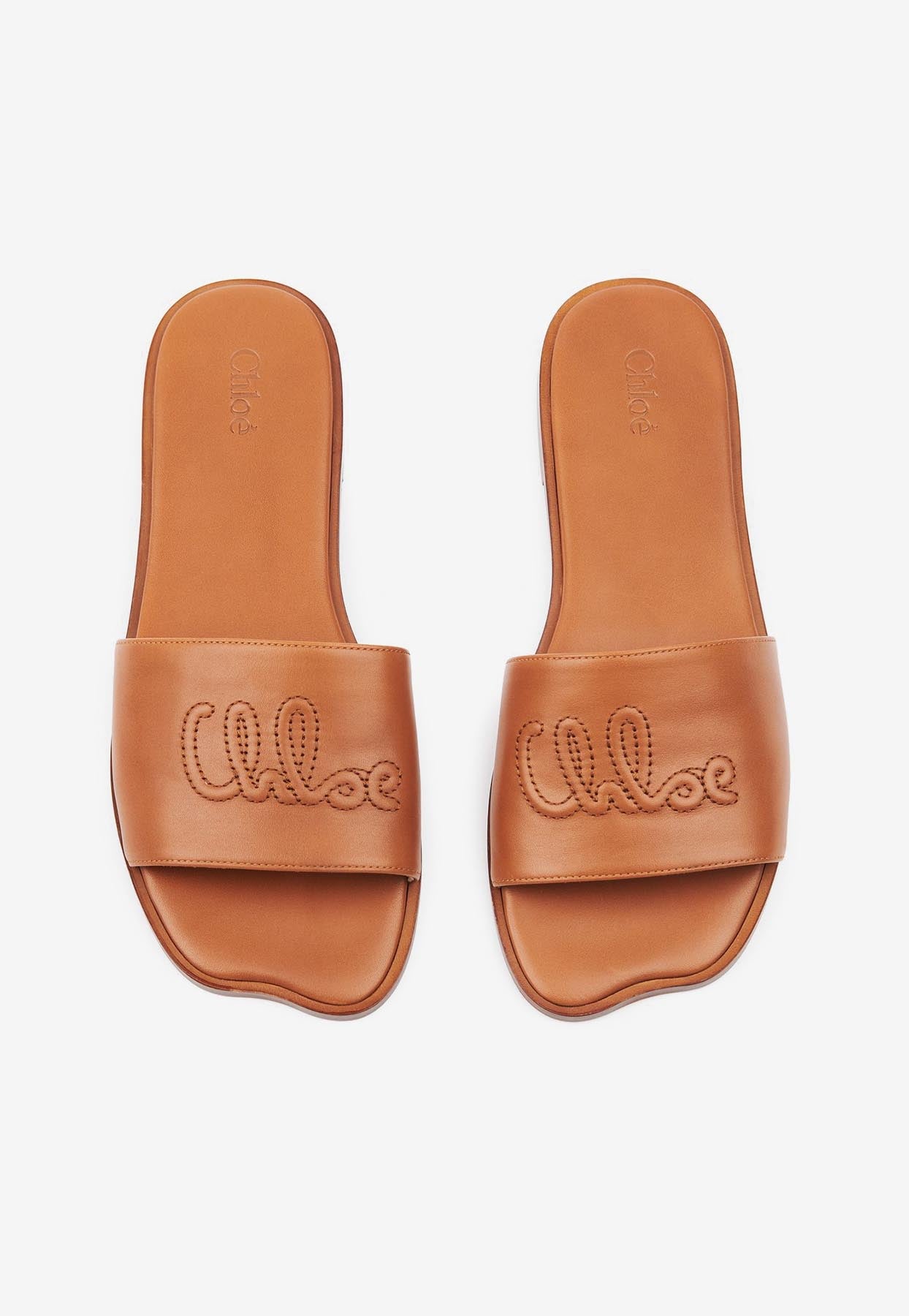 Soleil Calf en Cuir Sandales Plates