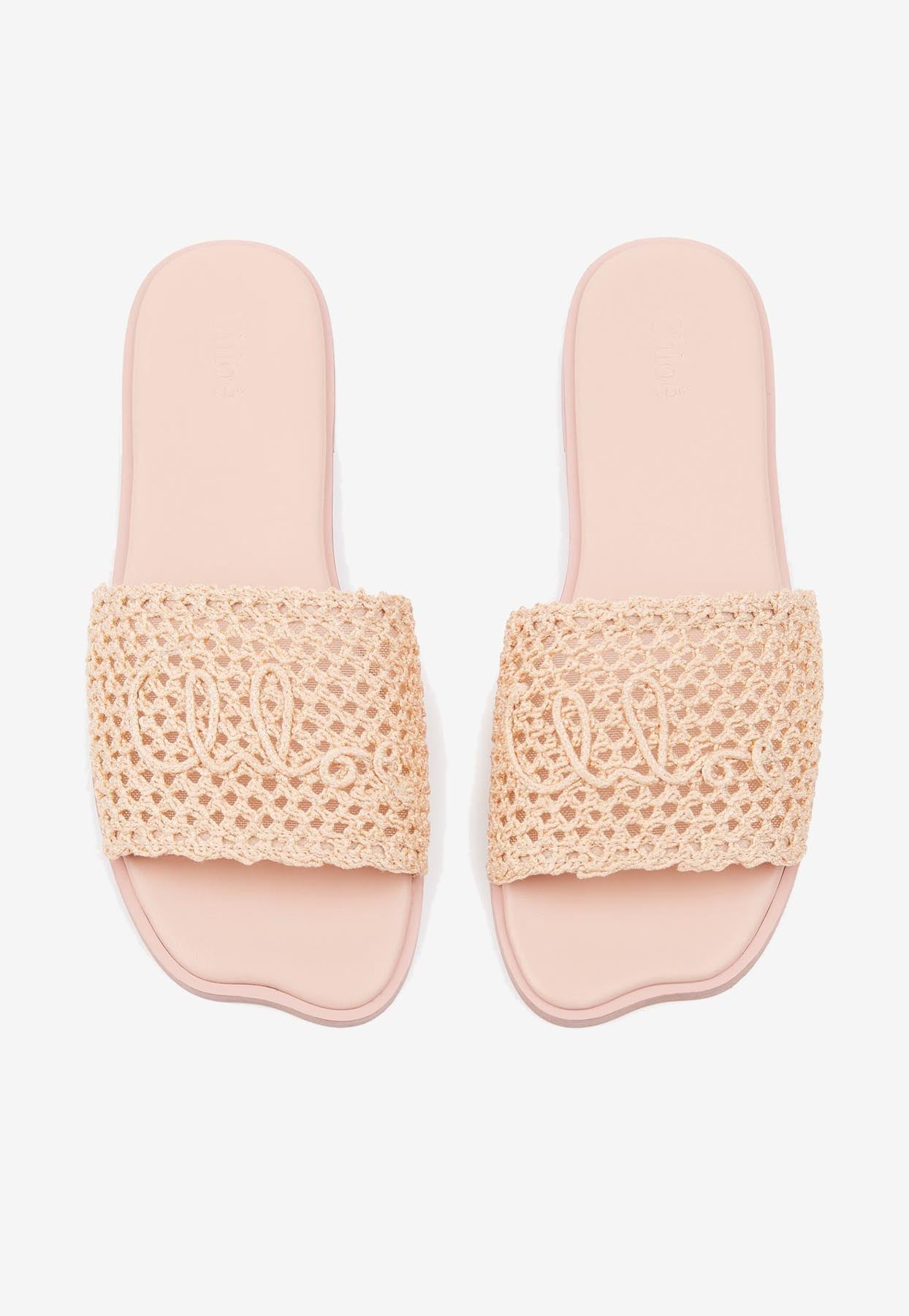 Soleil Crochet-Effect Sandales Plates