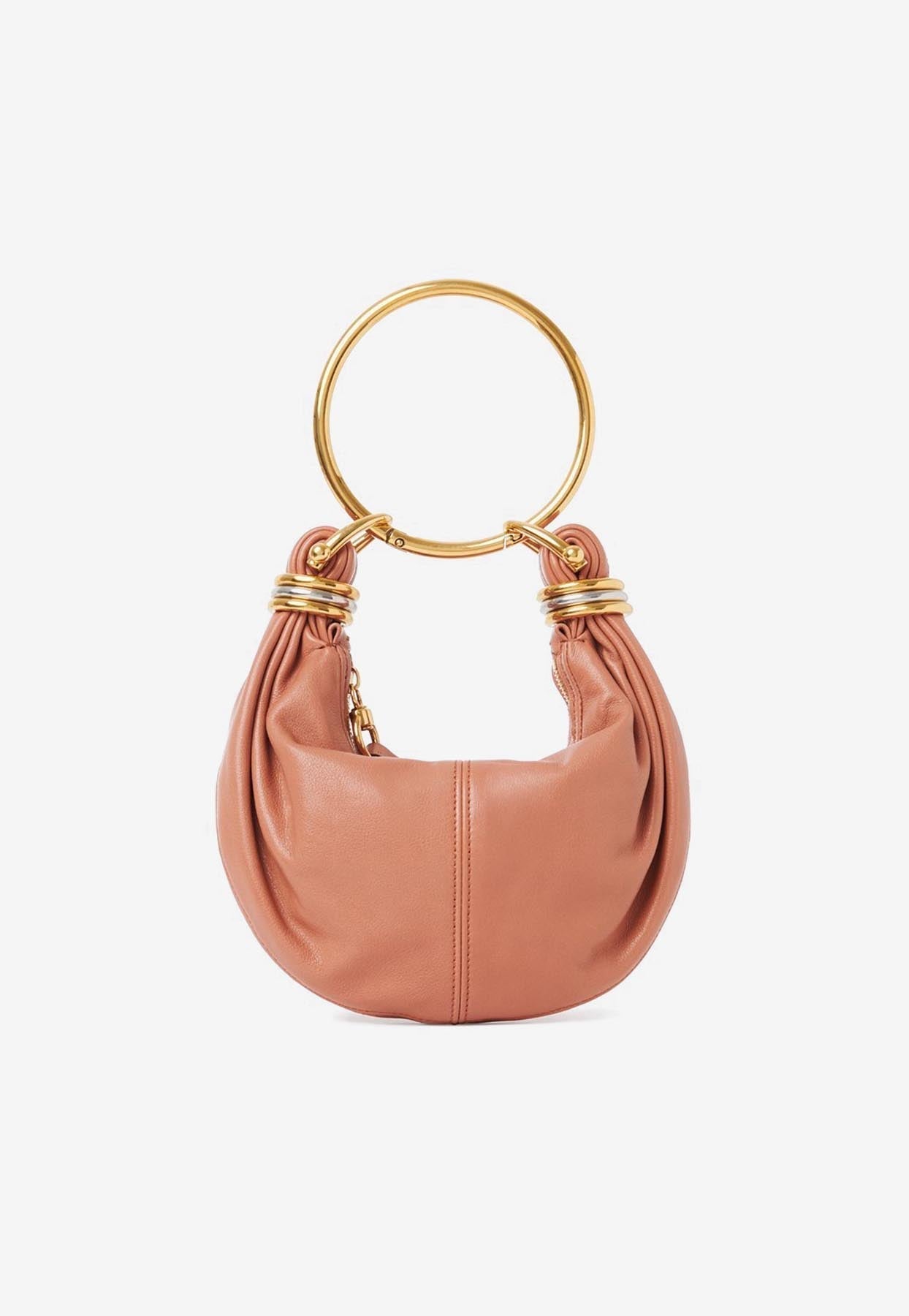 Mini Bracelet Grained en Cuir Sac Hobo