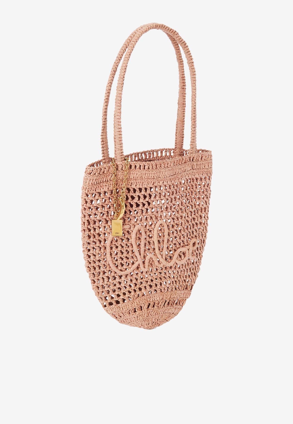 Petit Summer Banana Cabas Bag en Raffia