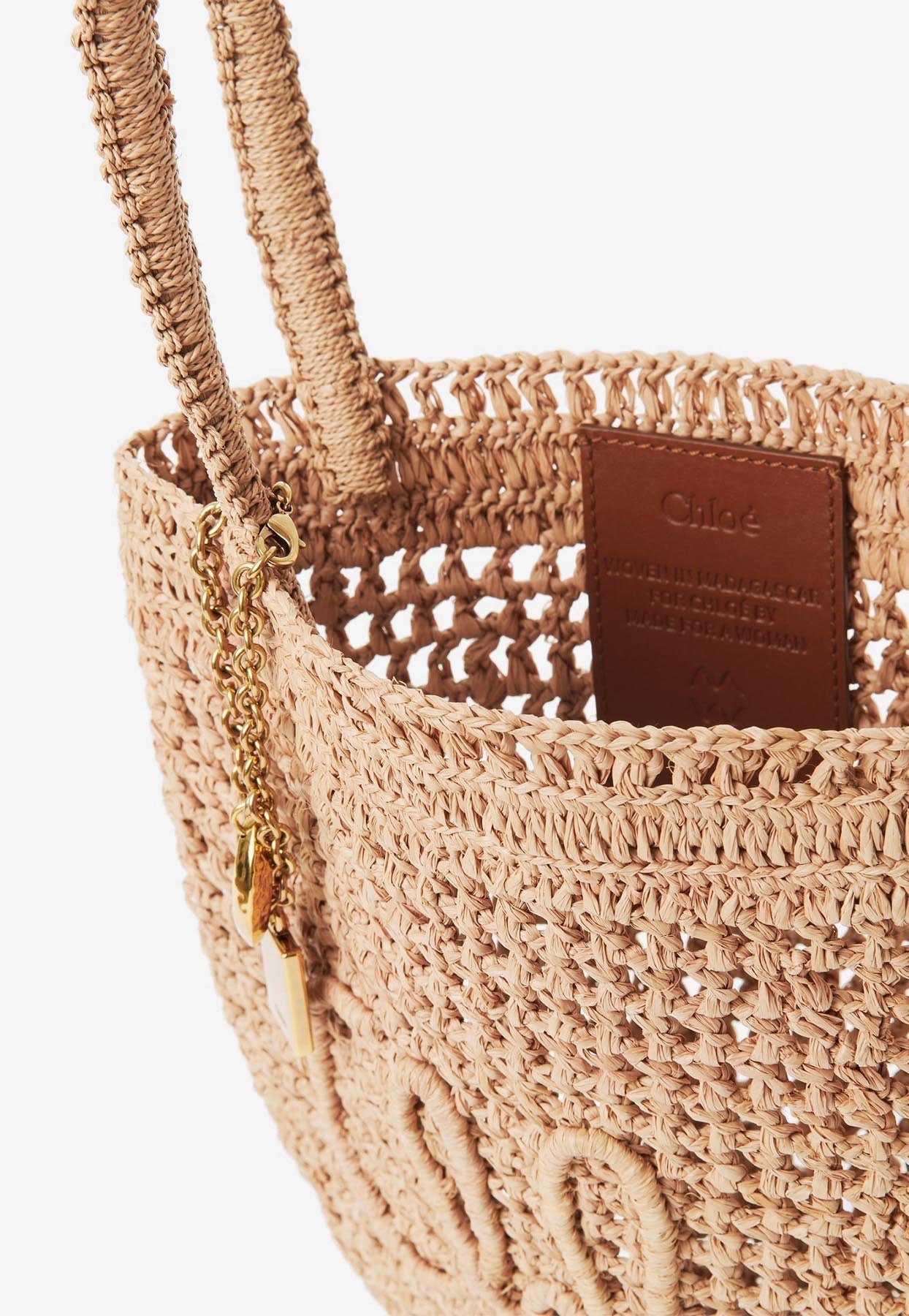 Petit Summer Banana Cabas Bag en Raffia