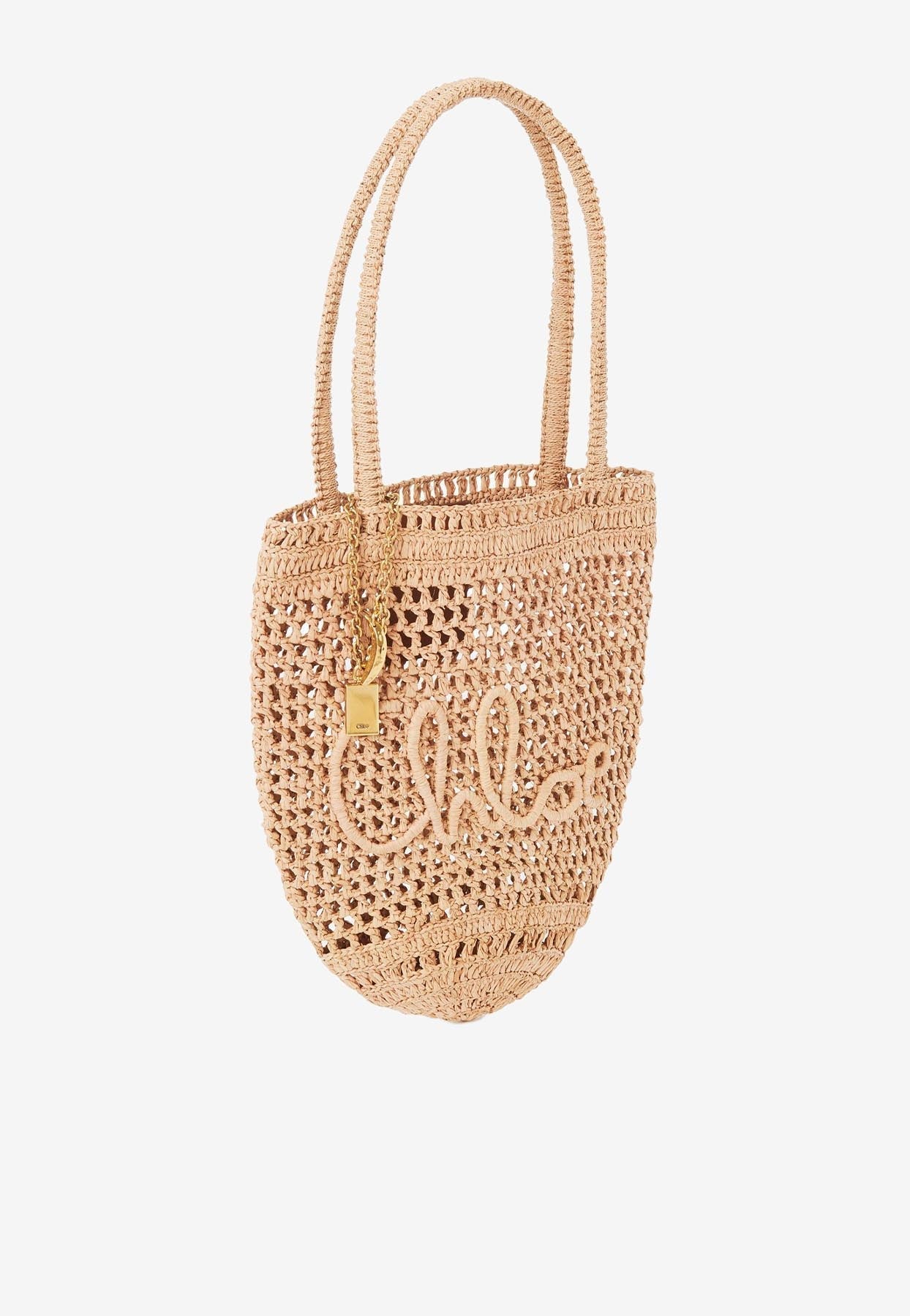 Petit Summer Banana Cabas Bag en Raffia