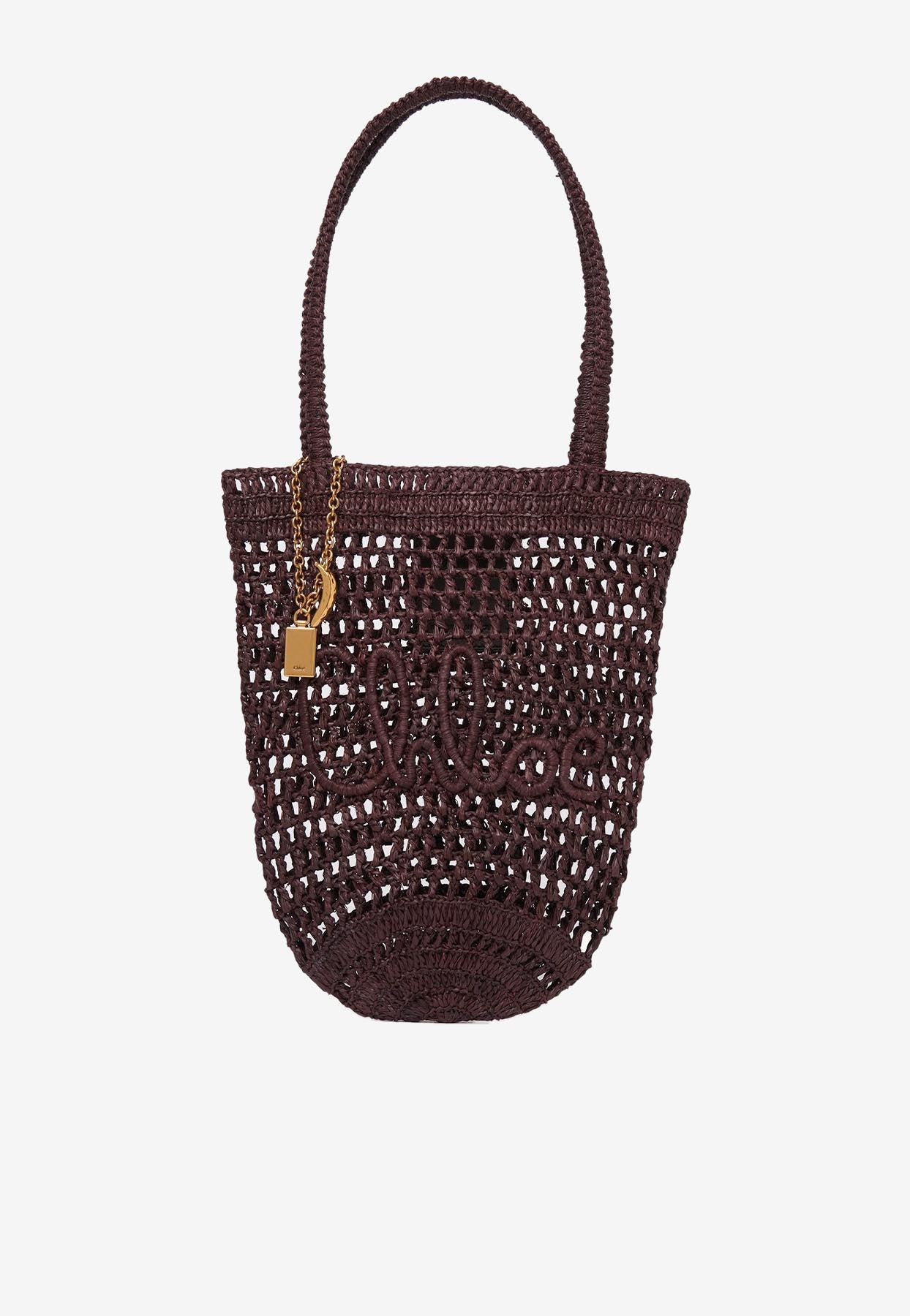 Petit Summer Banana Cabas Bag en Raffia