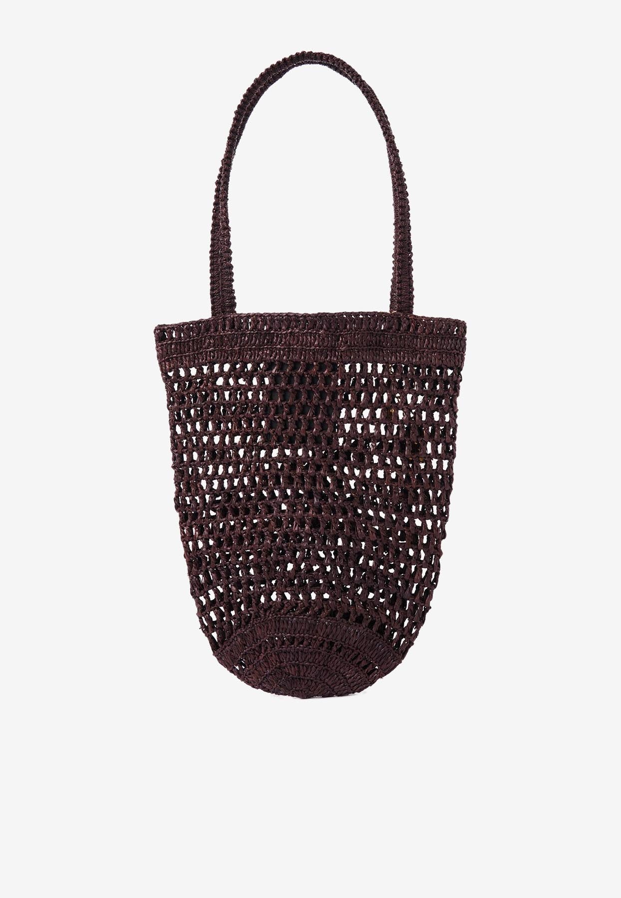 Petit Summer Banana Cabas Bag en Raffia