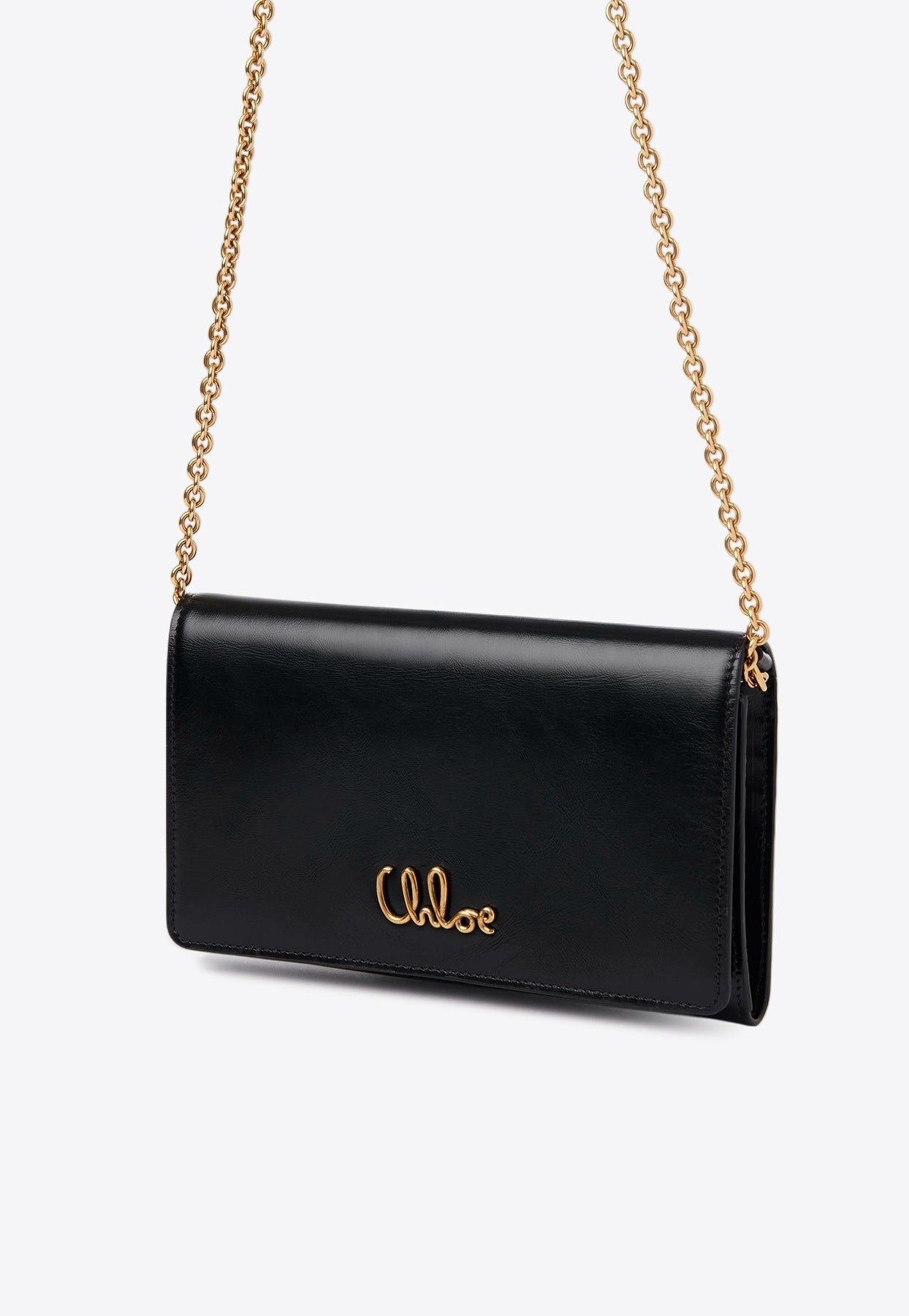 Iconique Logo en Cuir Chaîne Pochette