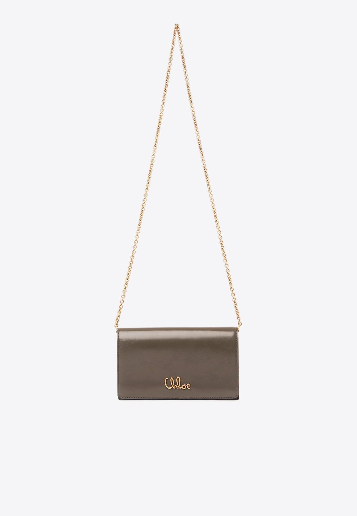 Iconique Logo en Cuir Chaîne Pochette